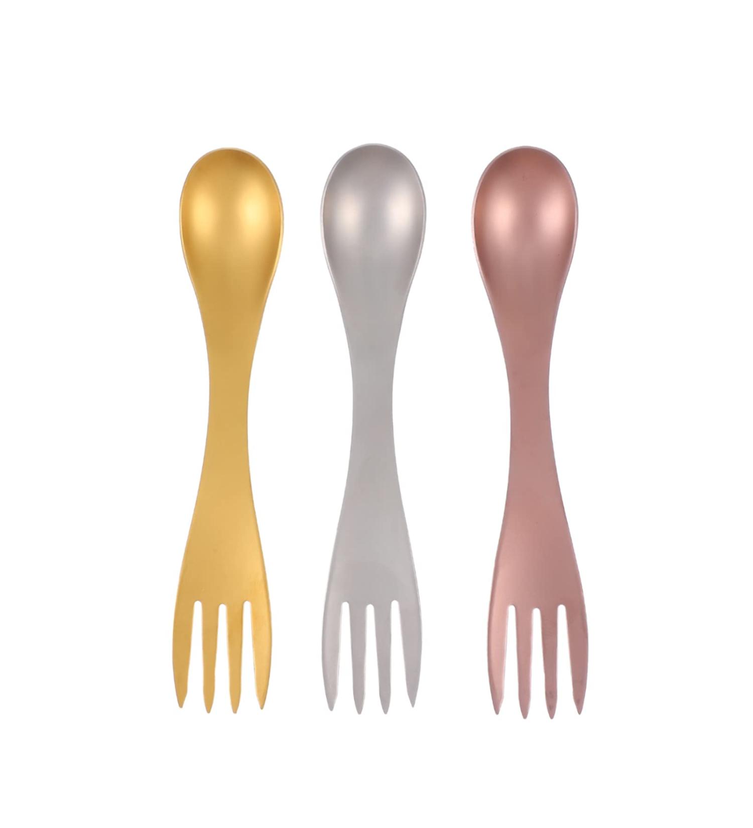 Veemoon Metal Forks 3pcs 2 1 Stainless Steel Spoon Fork Survival Backpacks School Stainless Steel Cutlery Light Cake - Buy Online on GoSupps.com