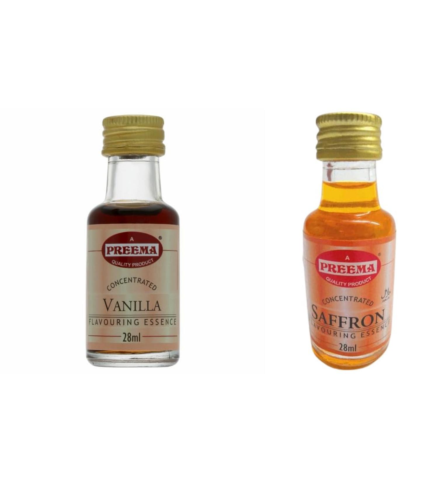 Preema Vanilla Essence - 28ML And Saffron Food Flavouring Essence Preema 28ml Bottle - Buy Online on GoSupps.com