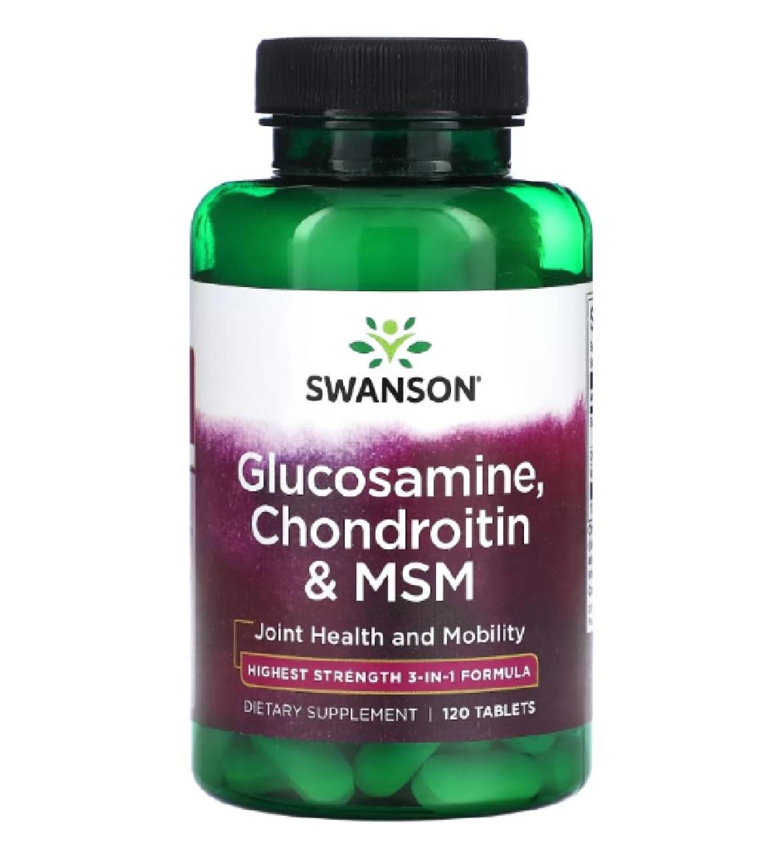 Swanson - Glucosamine Chondroitin & MSM | Joint Health & Mobility Support - 120 Tablets