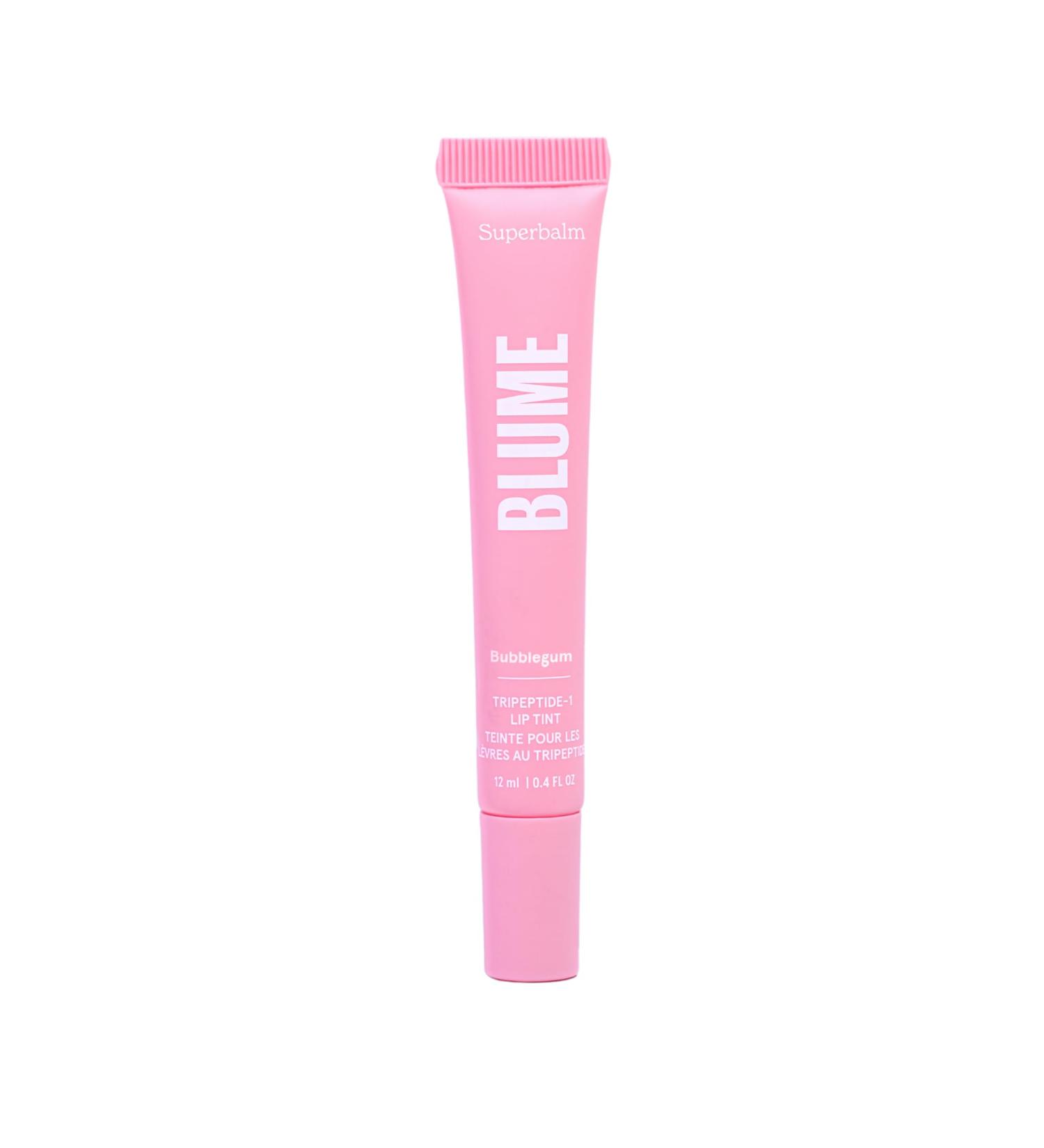 Blume Tri-Peptide Bubblegum Pink Tinted Lip Balm - Superbalm Lip Moisturizer with Shea Butter and Squalane to Deeply Hydrate & Heal Dry Cracked Lips - Cruelty Free & Vegan Lip Plumper (0.4 Fl Oz) - Buy Online on GoSupps.com