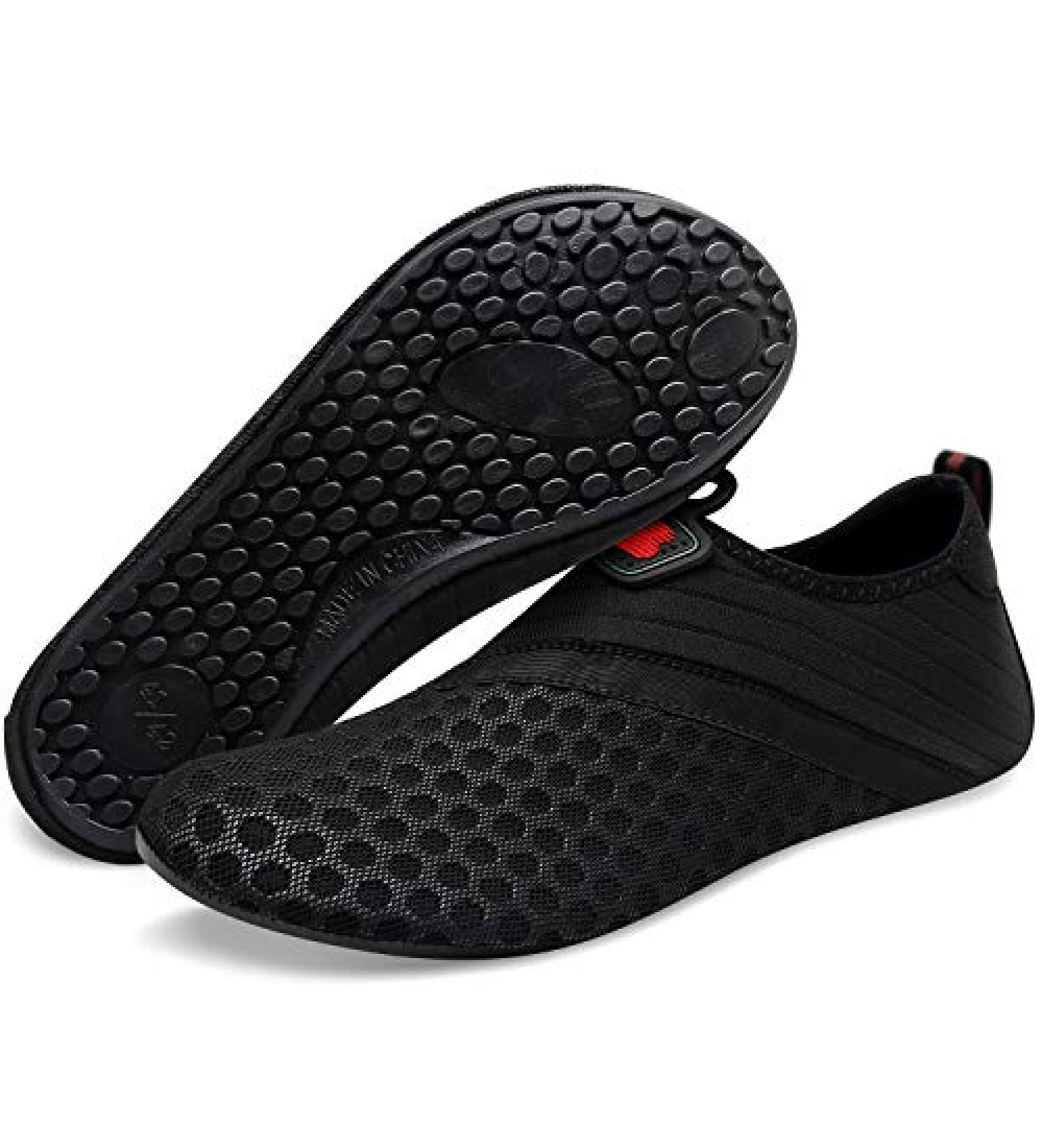 BARERUN Barefoot Quick-Dry Water Sports Shoes Aqua Socks | Black Holes | Women 14-15/Men 12-13 - Buy Online on GoSupps.com