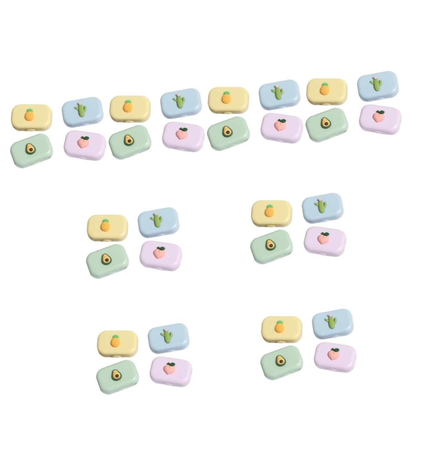 Buy Partykindom 32 STK Colored Contact Lenses Containers - Cartoon Case with Mirror | Eye Lens Storage Box for Travel & Home - Buy Online on GoSupps.com