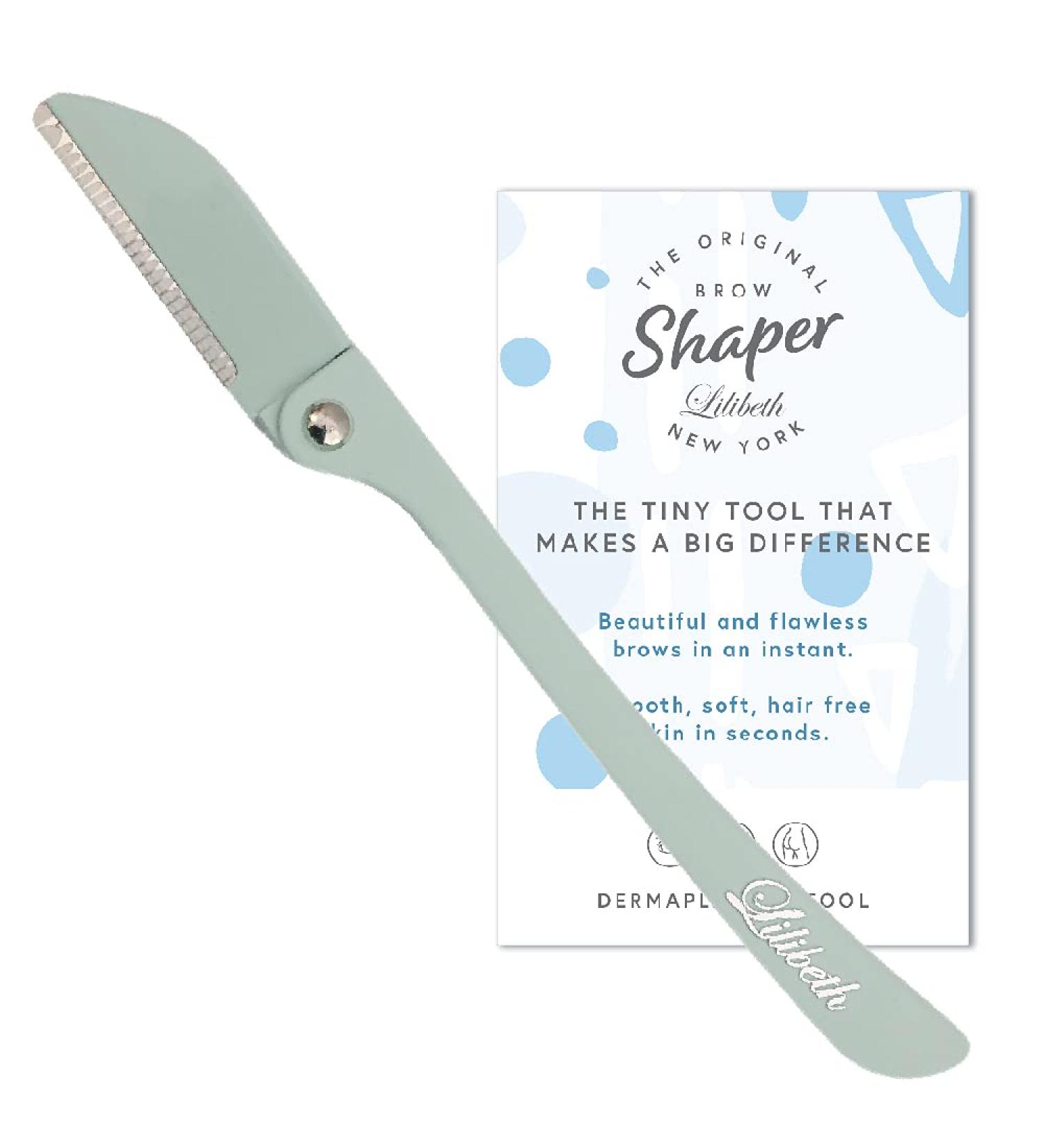Lilibeth of New York Original Brow Shaper - Foldable Eyebrow Trimmer & Facial Hair Removal Device - Mint Green - Buy Online on GoSupps.com