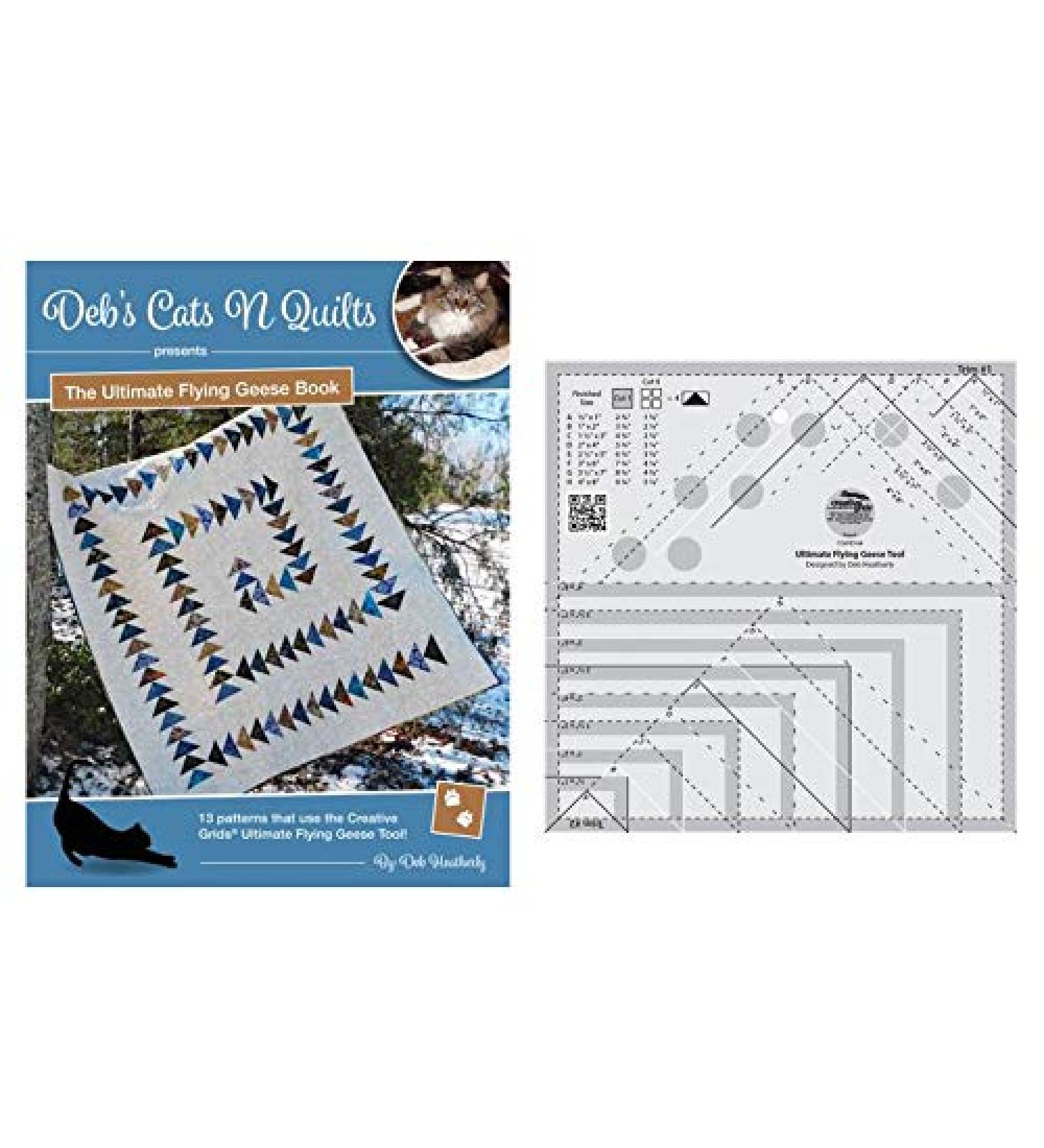 Deb's Cats N Quilts Bundle: Ultimate Flying Geese Book & Ruler CGRDH4 - Buy Online on GoSupps.com