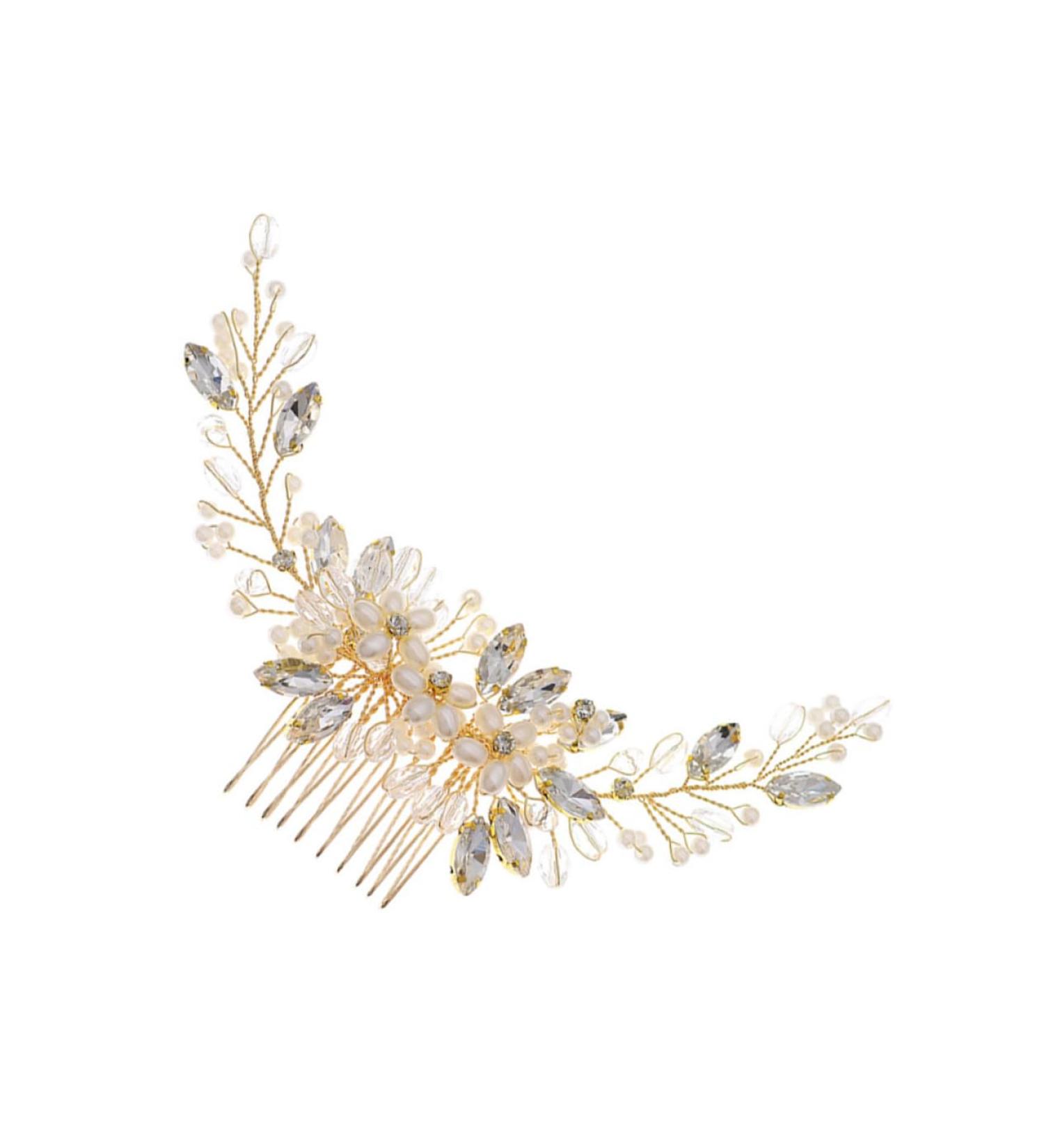 Beatifufu 1pc Pearl Comb Bridesmaid Hair Tie Wedding Hair Comb Pearl Insert Comb Rhinestone Hair Clips Bride Hair Accessories Rhinestone Headpiece Wedding Ornaments Women's Hanfu Hair up - Buy Online on GoSupps.com
