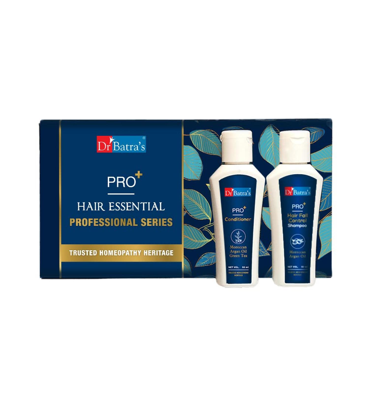 Dr Batra's PRO+ Hair Essential Kit - 100 ML | Best Hair Fall Control Shampoo & Conditioner for Men & Women | International Shipping Available - Buy Online on GoSupps.com