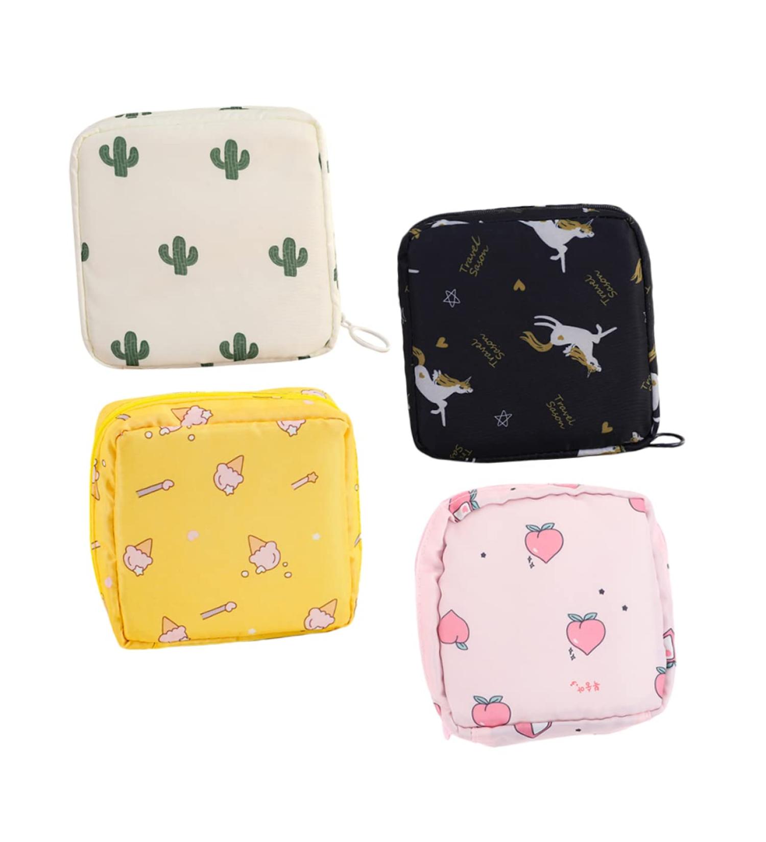 Frcolor 4-Piece Women's Portable Storage Bands & Period Bag - Tampon Holder & Binding Bag for Girls - Buy Online on GoSupps.com