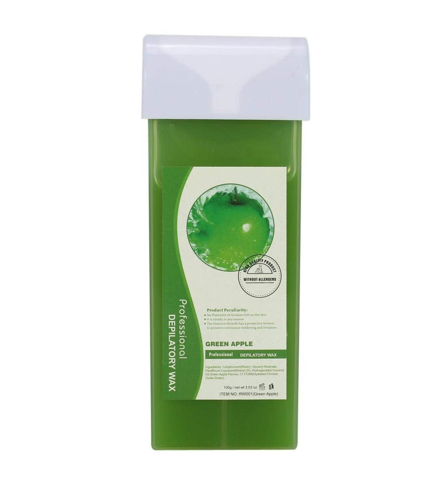 100g Professional Depilatory Wax Cream - Green Apple Hair Removal for Face Underarm & Body - Buy Online on GoSupps.com