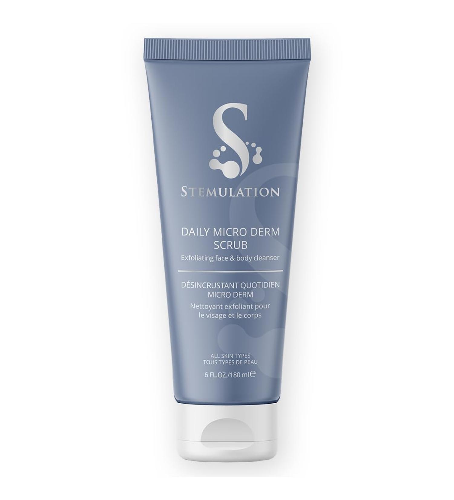 Stemulation Daily Micro Derm Scrub - Gentle Aloe Exfoliator for Face & Body | Antioxidant Complex for Refined Healthy Skin | International Shipping Available - Buy Online on GoSupps.com