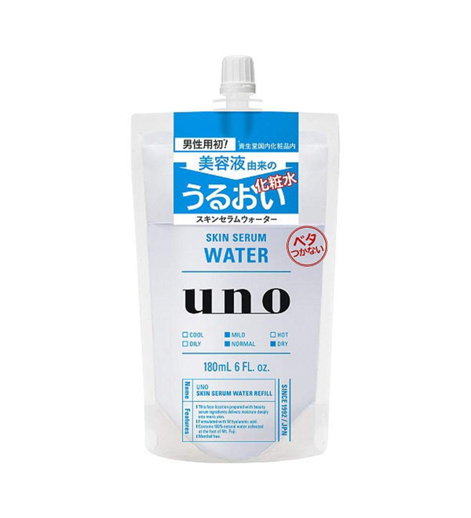 UNO Skin Serum Water Men's Skin Lotion - 180ml -Refill (Green Tea Set)