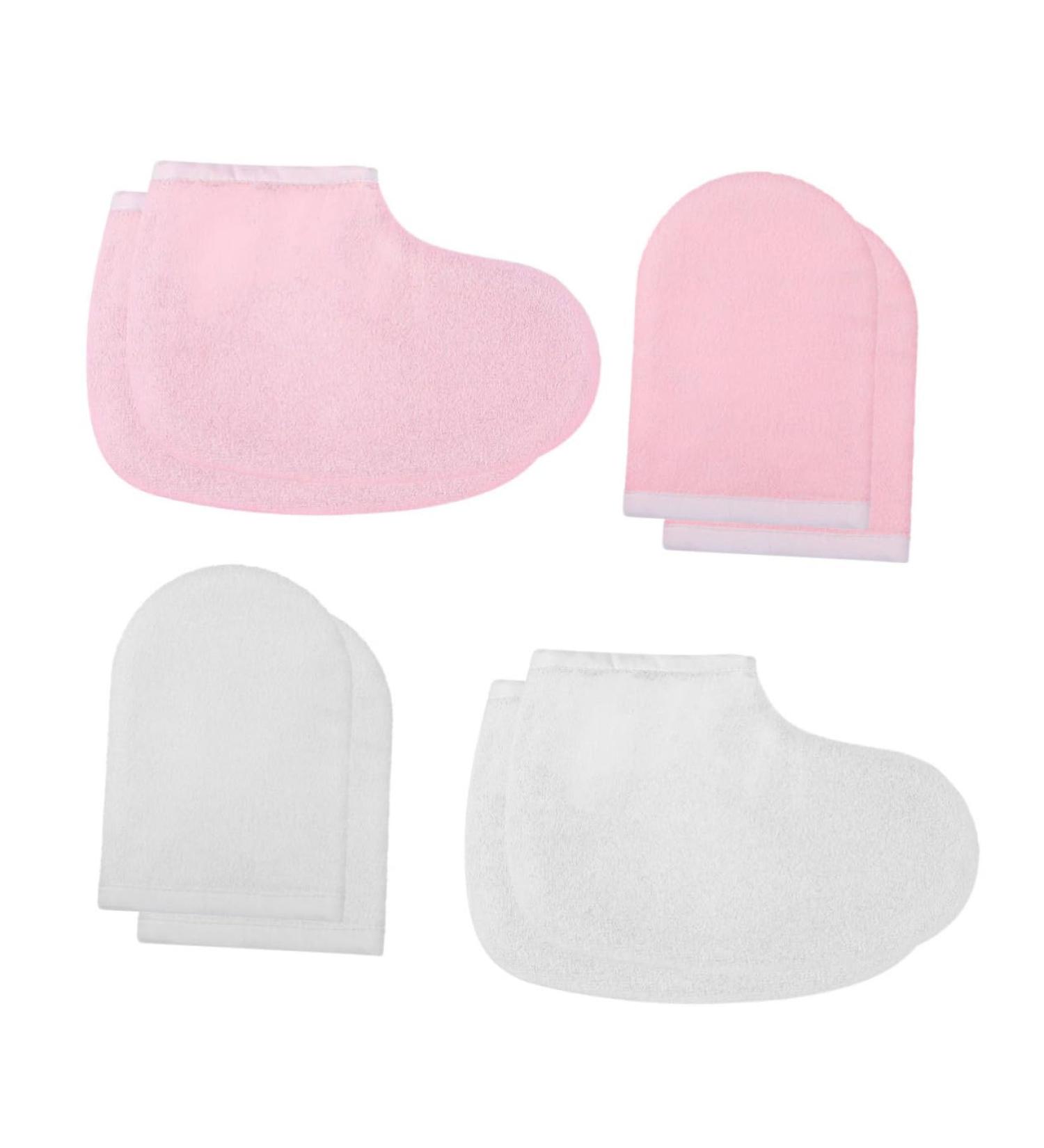 minkissy 4 Pairs Cloth Gloves Booties Paraffin Wax Bath Mitts Hand Treatment Gloves Bath Treatment Mitt Glove Paraffin Wax Warmer for Hands and Feet Wax Bath Mittens Accessories Simple M As Shown - Buy Online on GoSupps.com