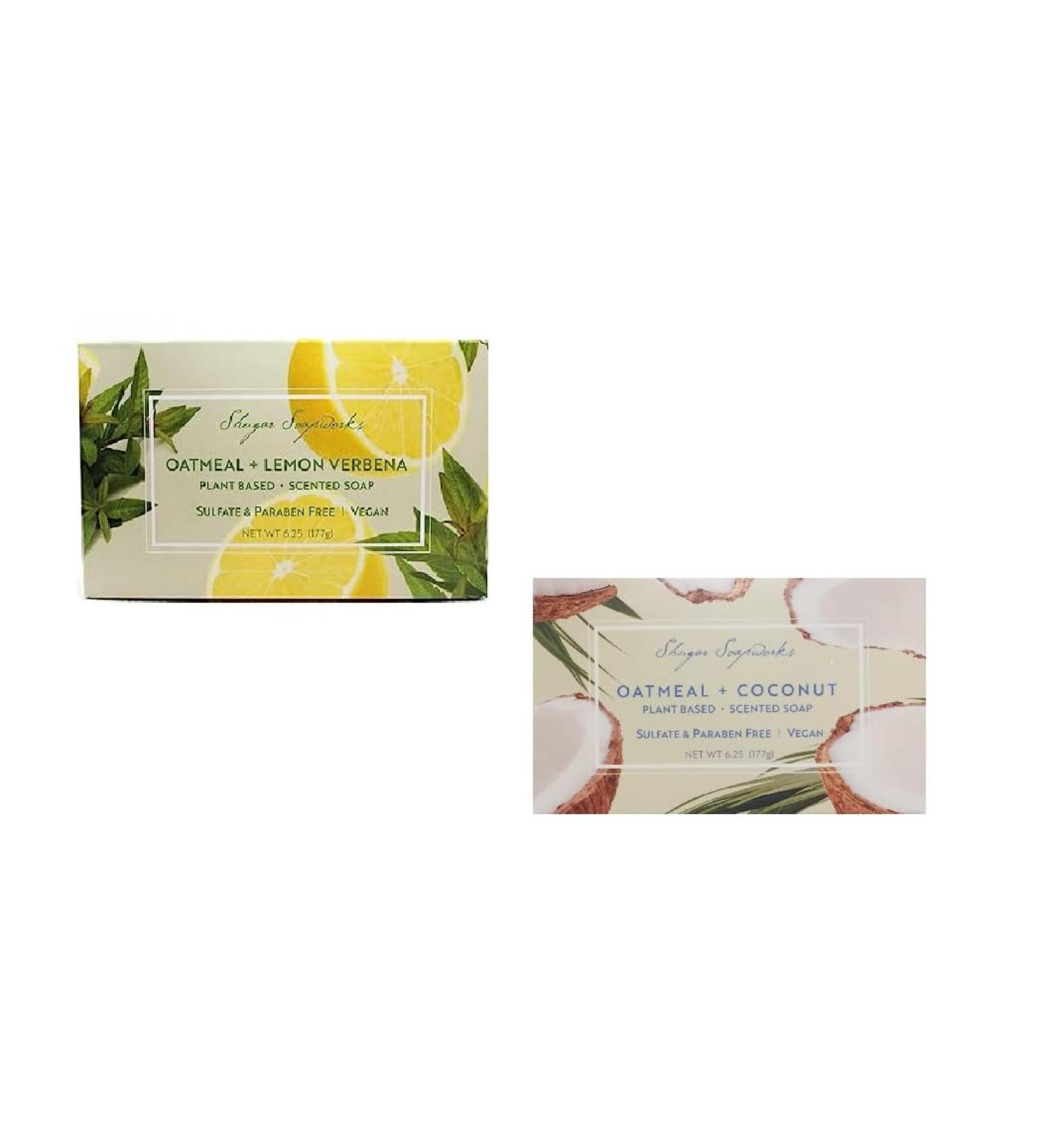 Buy Soapworks Oatmeal & Lemon Verbena Coconut Soap (2PK) - 6.25oz | Natural Moisturizing Soap for Healthy Skin - International Shipping Available - Buy Online on GoSupps.com