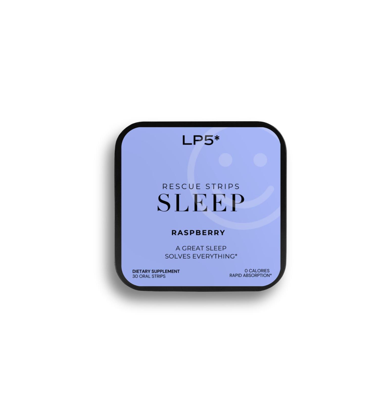 LP5* Sleep Rescue Strips Raspberry Flavor | 1 mg Melatonin Valerian Root Lavender Chamomile and Hibiscus Extract Rapid Absorbtion - Fast Acting - Pack of 30 Strips - Buy Online on GoSupps.com