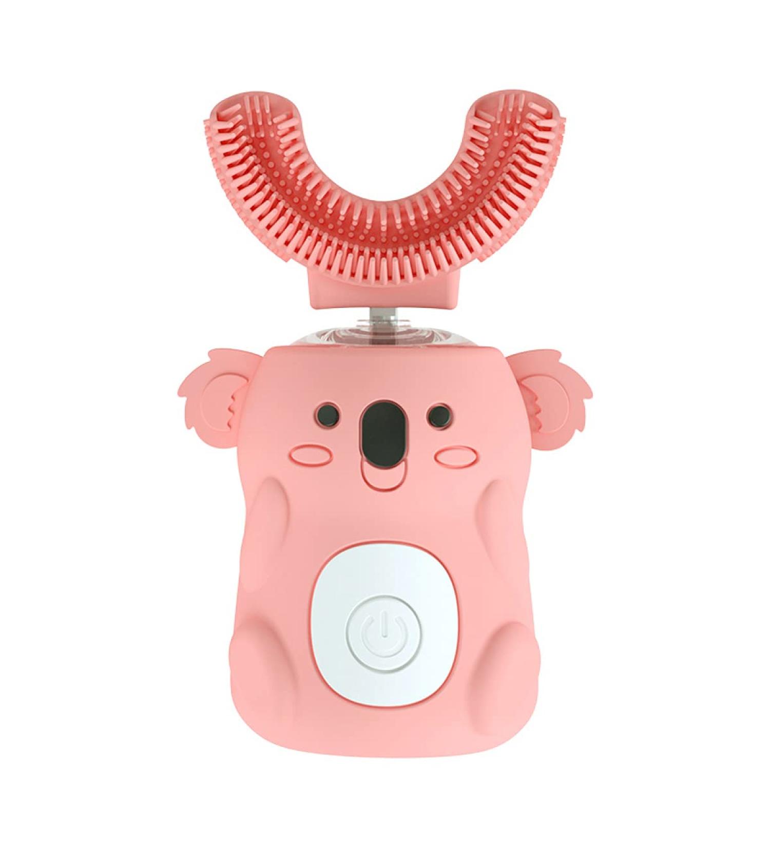 Kids Electric U-Shaped Toothbrush with 3 Brush Heads | 3 Cleaning Modes & Timer | Ages 2-8 | Toddler Automatic Toothbrush (Pink) - Buy Online on GoSupps.com