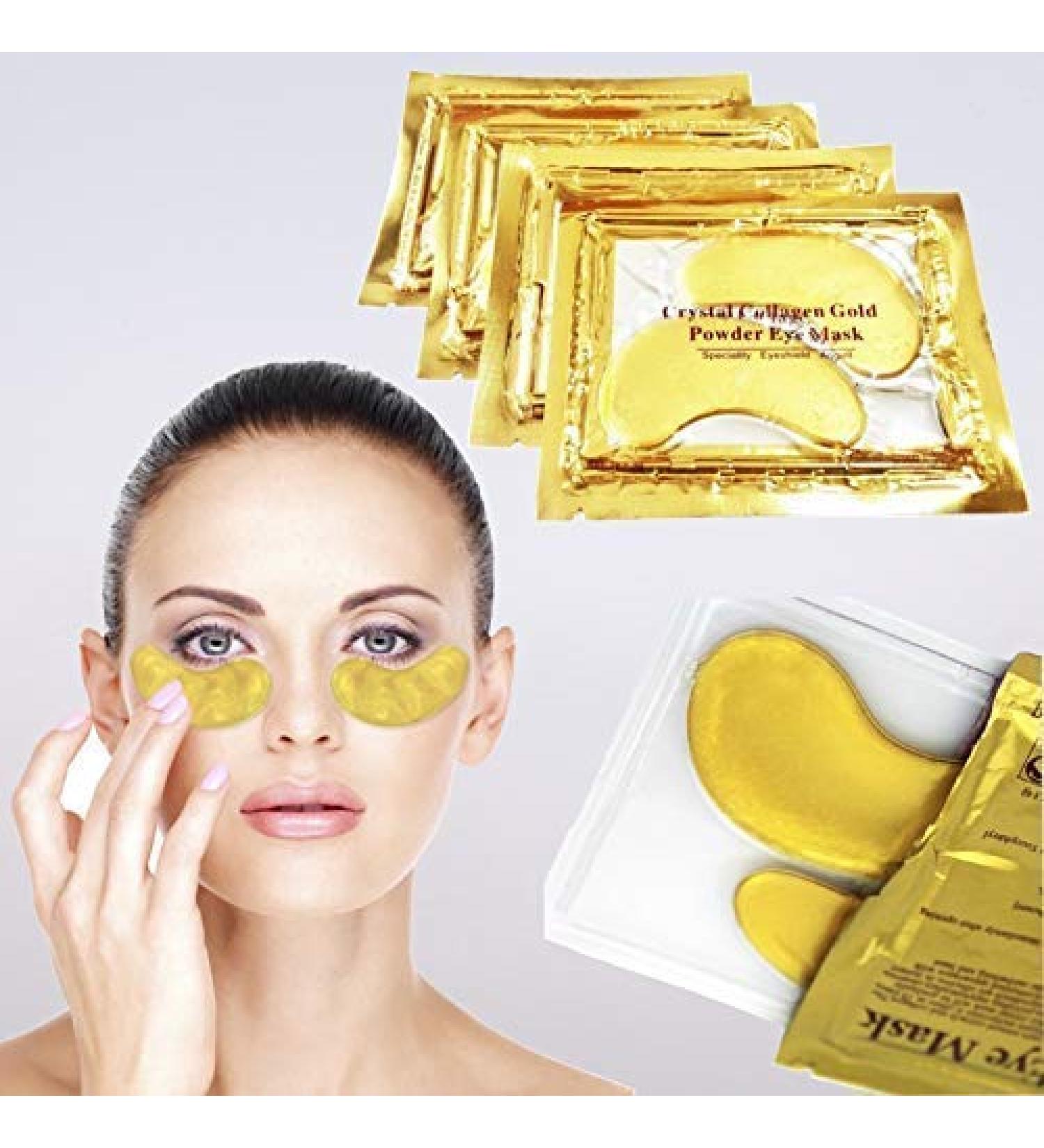 Crystal Collagen Gold Eye Masks - 10 Pairs Anti-Aging Moisturizing Eye Pads for Dark Circles & Puffiness - International Shipping Available - Buy Online on GoSupps.com
