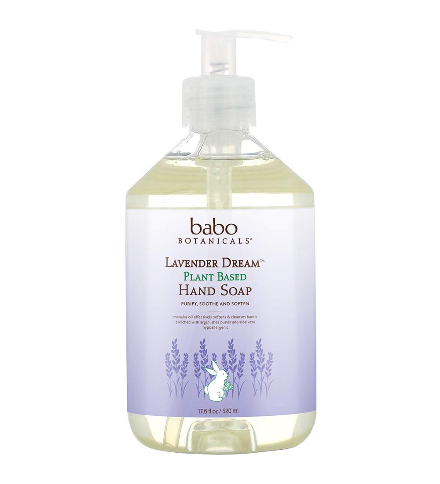Babo Botanicals Lavender Dream Hand Soap 17.6 fl oz - Plant-Based & Natural Cleanser - Buy Online on GoSupps.com