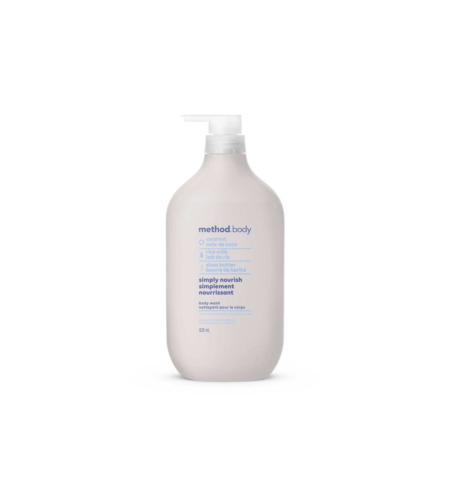 Method Simply Nourish Body Wash Relaxing Shower Gel and Body Soap Formulated with Coconut Rice Milk and Shea Butter 828 ml CLEANING - Buy Online on GoSupps.com