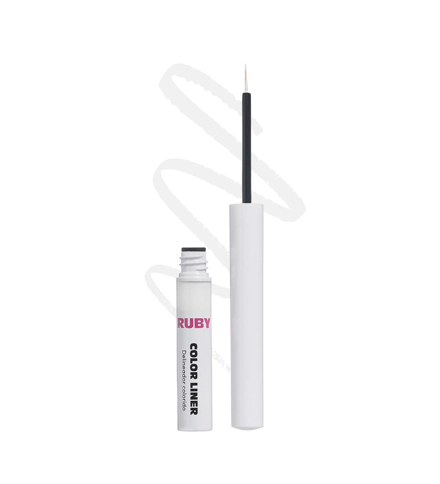 Ruby Kisses Color Liquid Eyeliner - Water Resistant Long Lasting 3ml (0.10 fl.oz.) - White - Buy Online on GoSupps.com
