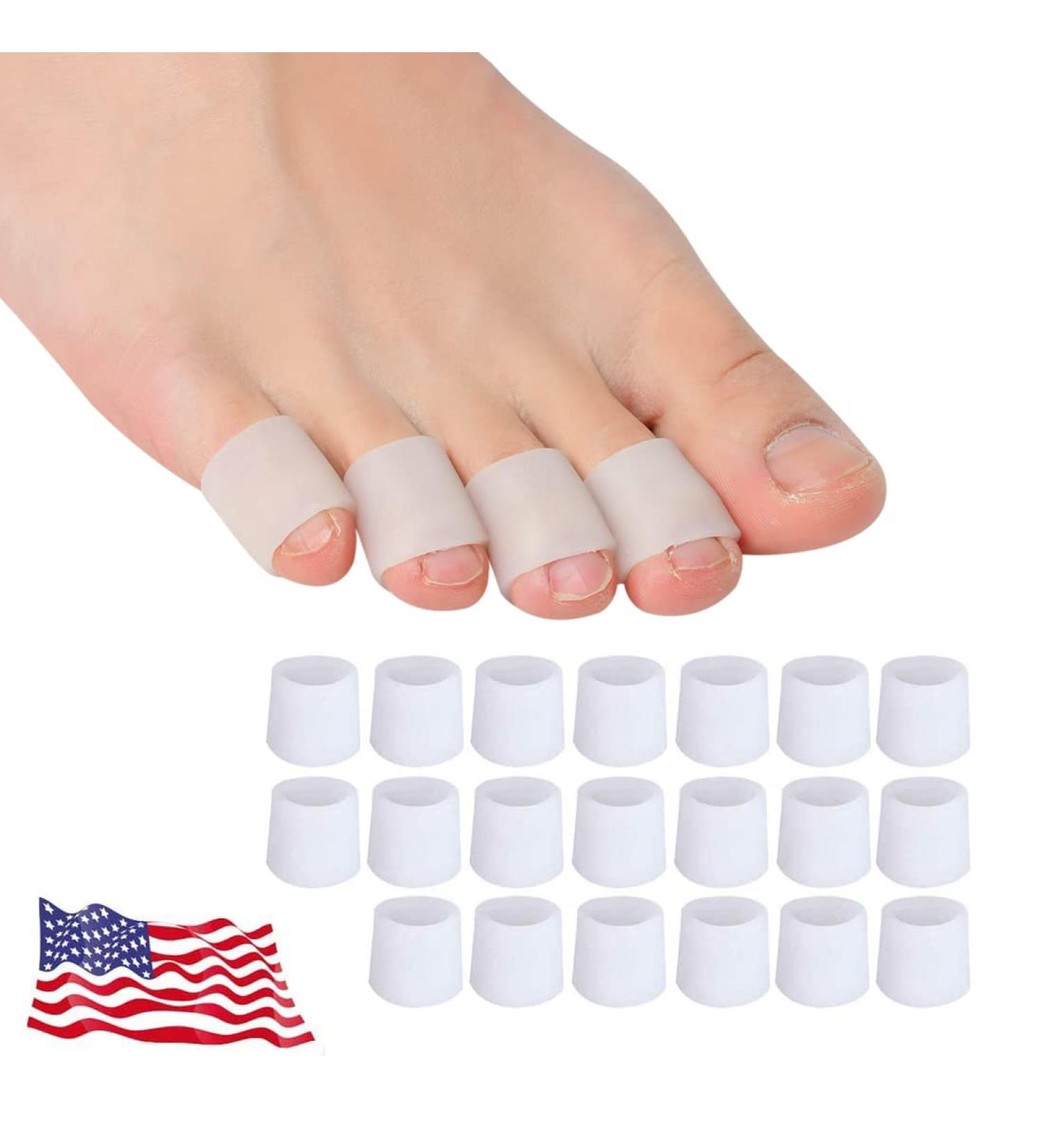 Gel Toe Protectors 20 PCS - Open Toe Sleeves for Pinky Toe - Bunion, Blisters, Corns, Hammer Toes - Toe Tubes for Friction Pain Relief - New Material - Toe Caps for Toenails Loss - Toe Sleeves for Pinky Toe - 20pcs - Buy Online on GoSupps.com