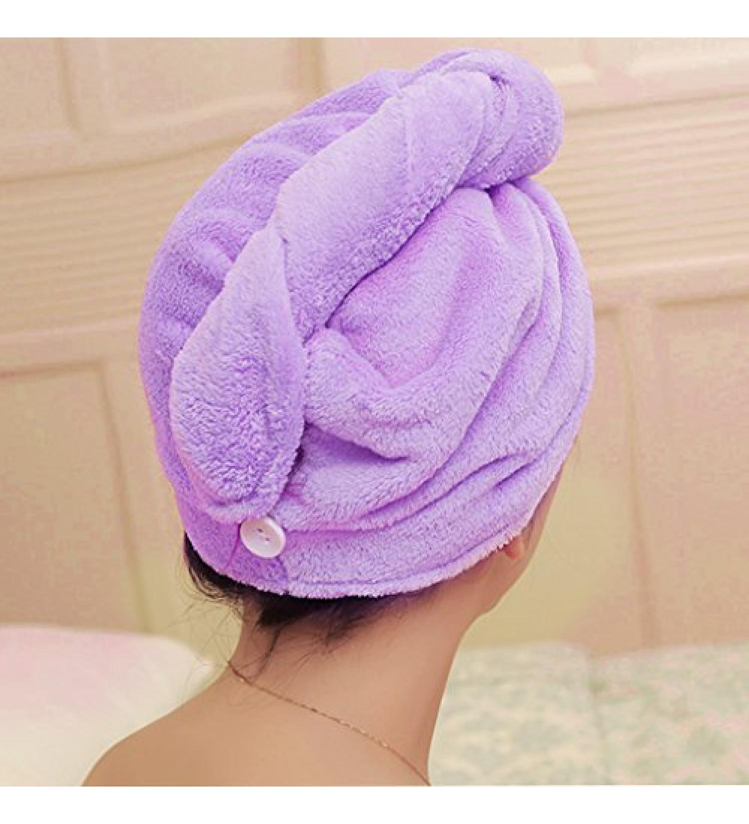 Light Purple Magic Microfiber Hair Drying Towel - Quick Dry Bath Head Wrap - Buy Online on GoSupps.com