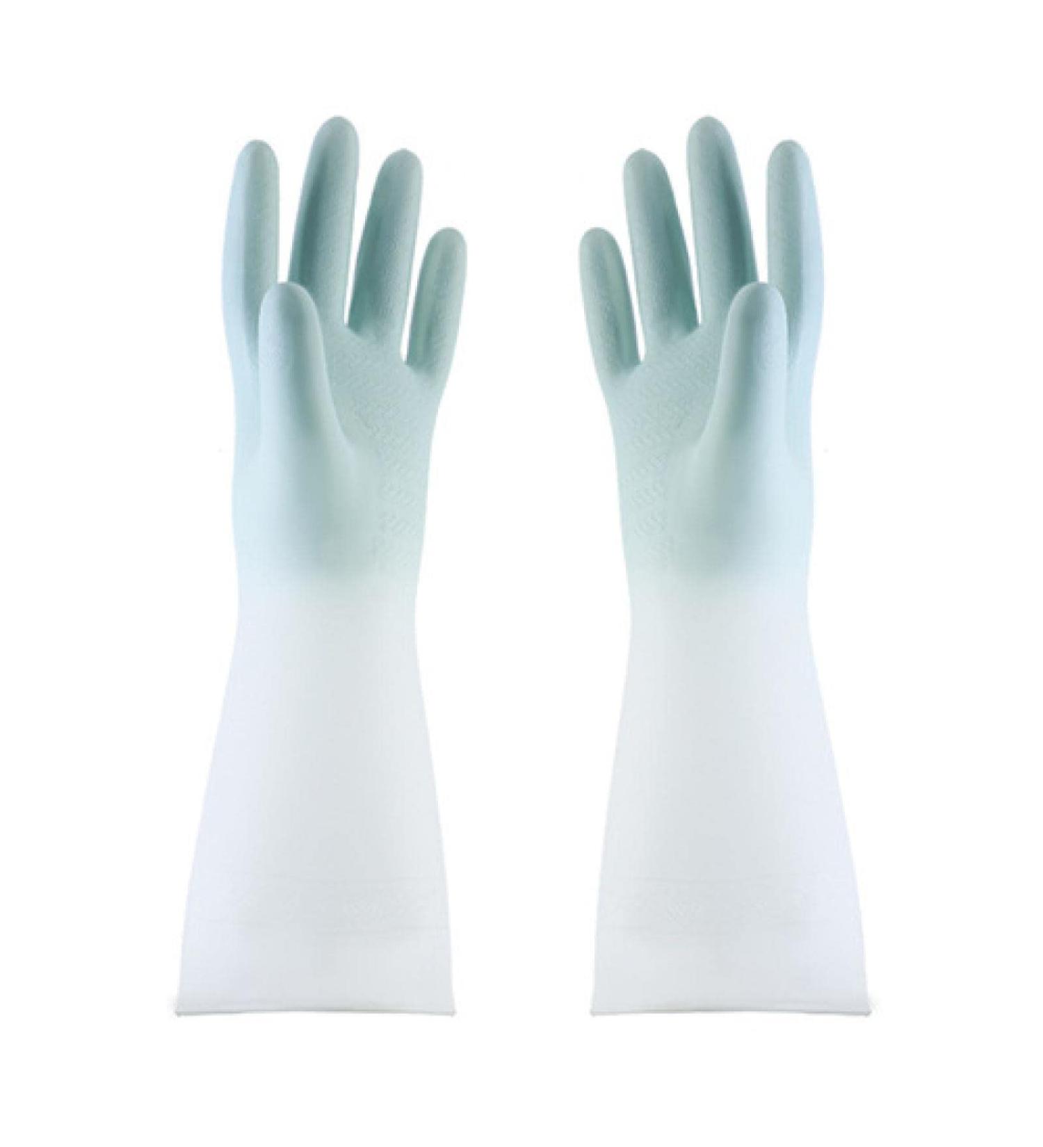 Gradient Waterproof Latex Gloves for Women's Thin Laundry Housekeeping Cleaning Gloves for Kitchen Durable dishwashing Gloves Moon Blue M Size - Buy Online on GoSupps.com