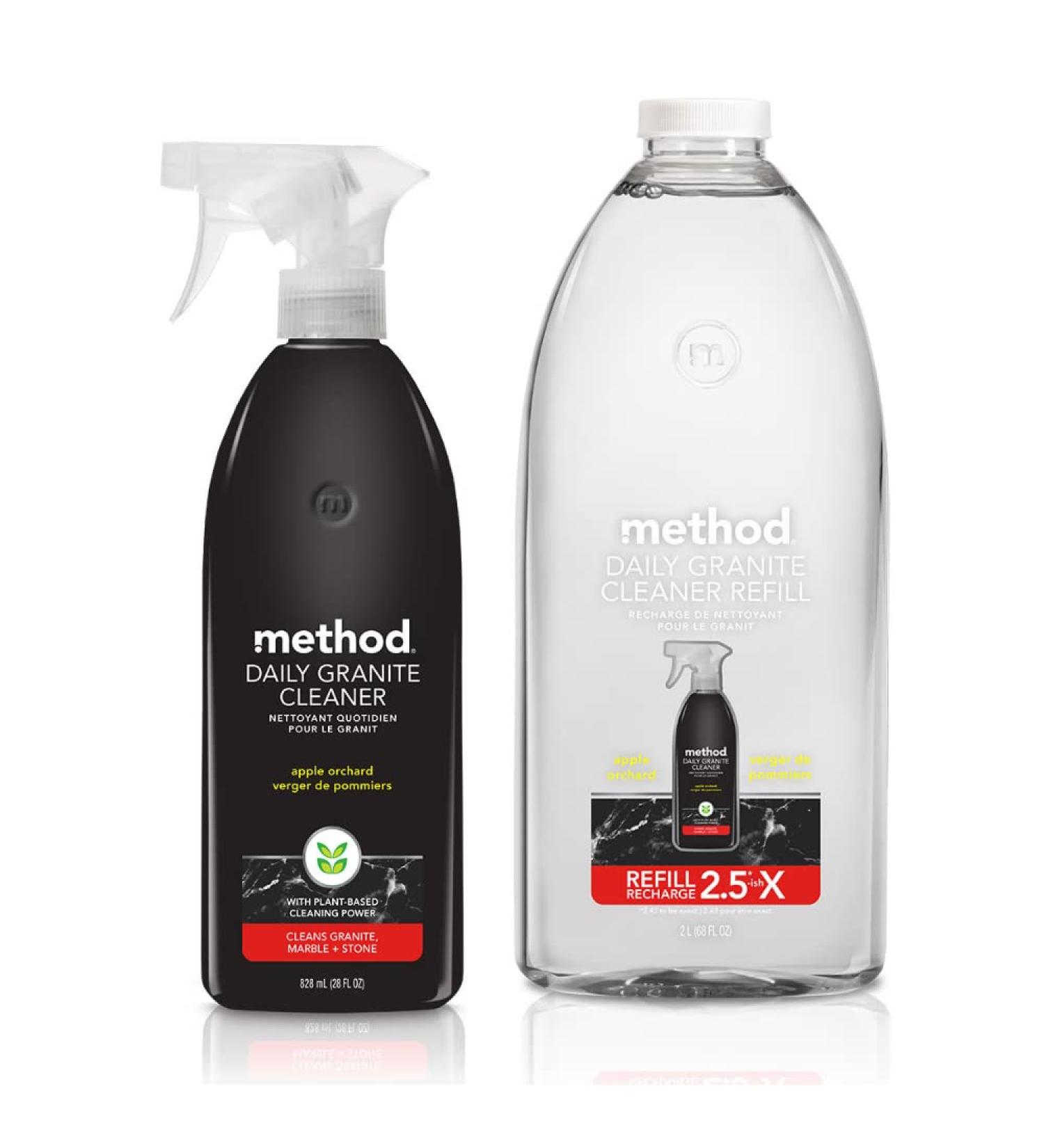 Method Daily Granite Cleaner - Apple Orchard | 68 oz Refill + 28 oz Spray Bottle | Eco-Friendly Effective & International Shipping - Buy Online on GoSupps.com