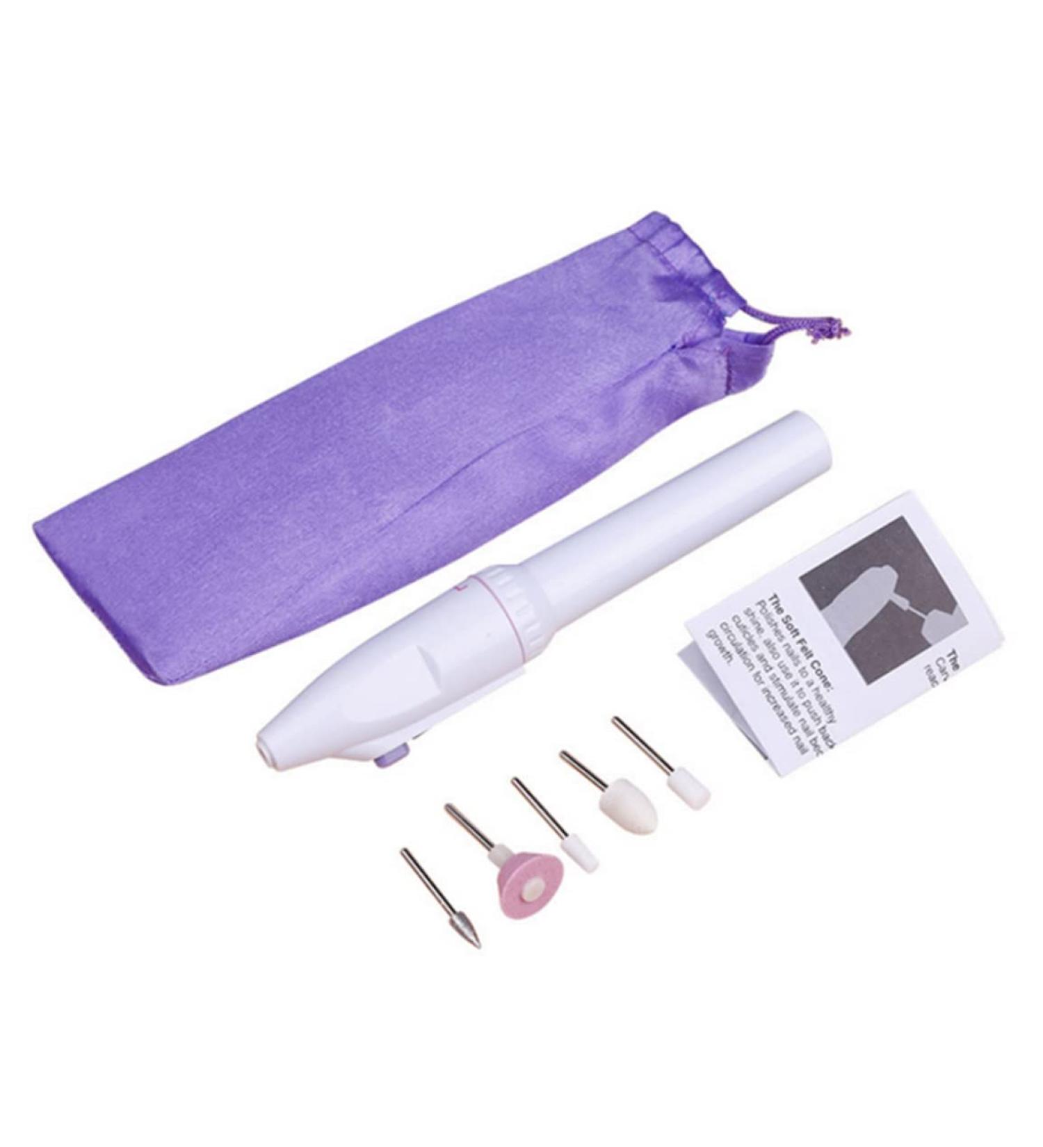 Electric Nail File Electric Nail Polisher Manicure Files Nail Art Grinder Grooming Kit with 5 Heads (No Battery) - Buy Online on GoSupps.com