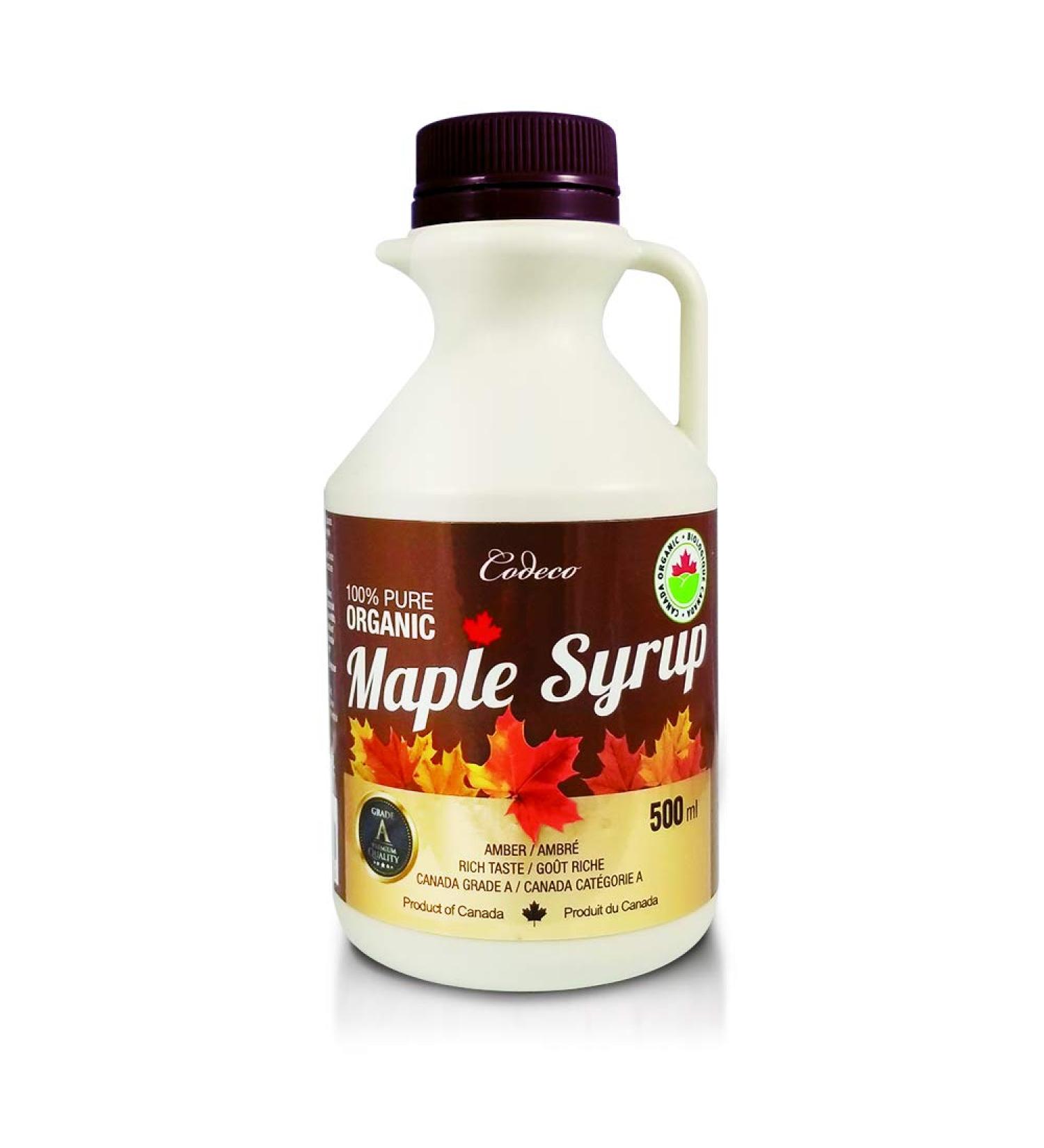 Codeco Nutrition 100% Pure Canadian Maple Syrup Certified Organic 500 milliliters - Buy Online on GoSupps.com