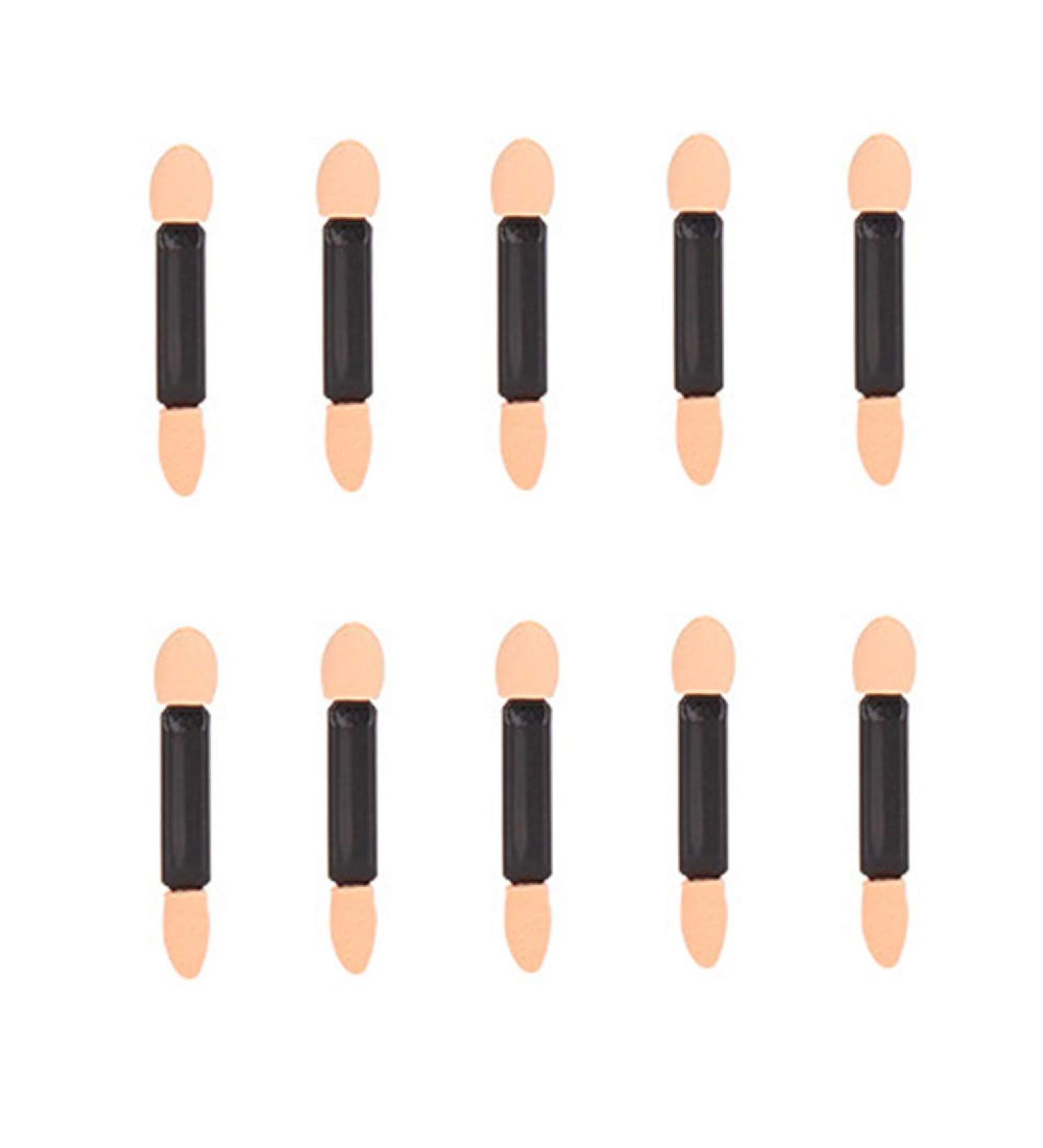 10pcs Disposable Double End Eyeshadow Brush Sponge Tip Oval Eyeshadow Applicator Black - Buy Online on GoSupps.com