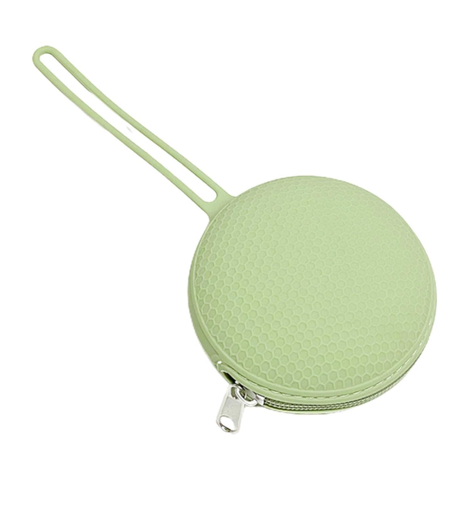 Aibyks Silicone Pacifier Holder - Portable Round Storage Bag for Travel | Zippered Silicone Container for Jewelry & Keys - Green B - Buy Online on GoSupps.com