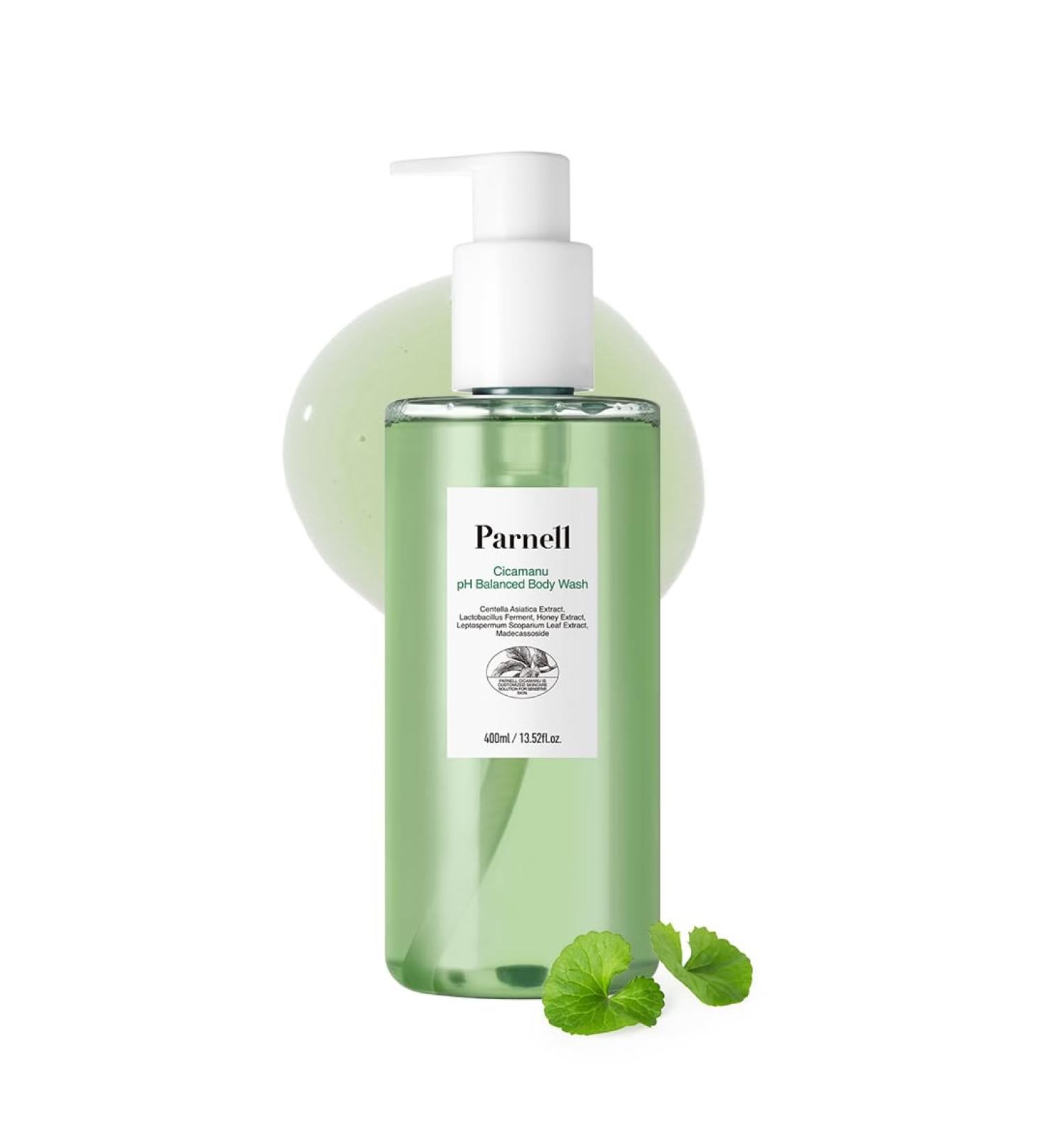 Parnell Cicamanu pH Balanced Body Wash 13.5 Fl Oz | Salicylic Acid LHA Cica HA Ceramide | Mild Soothing Cleanser for Back Acne Bacne & Sensitive Troubled Skin - Buy Online on GoSupps.com