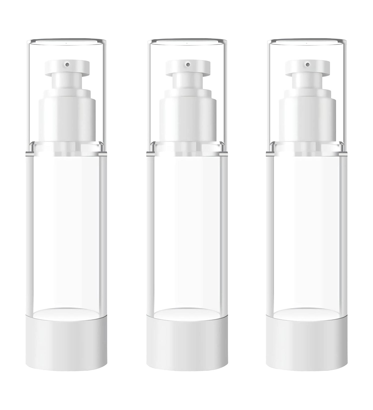 TIANZD 3Pcs Empty 80ml Transparent Airless Pump Bottles Refillable Clear Travel Vacuum Lotion Pump Containers for Cosmetic Foundation Lotion Gel - No Straw Required - Buy Online on GoSupps.com