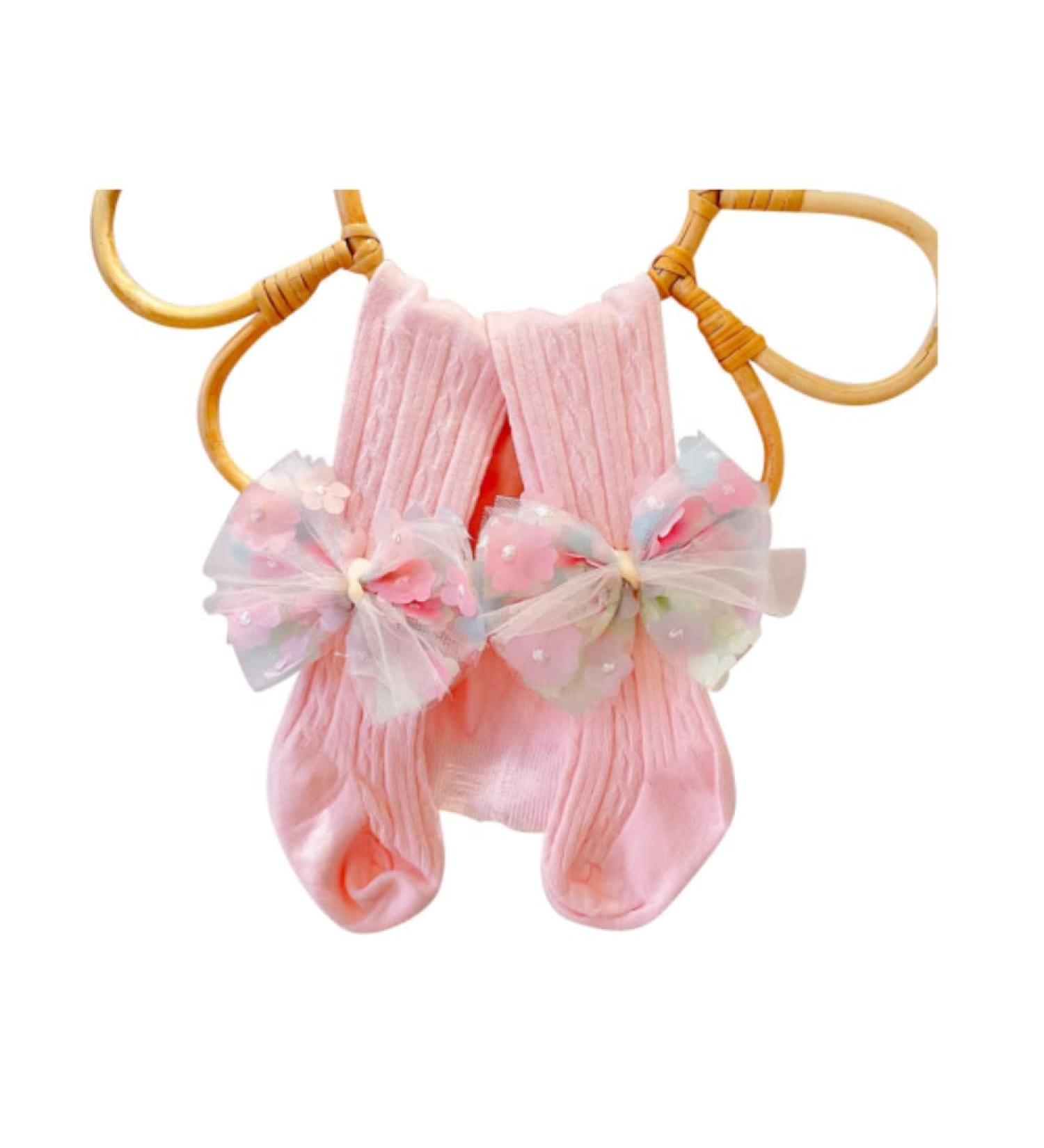 FEIFEI'S BOW Lace Tutu Flower Bows Elsa Party Costume Cotton Tights for Toddlers, Baby Girls, and Kids | Mix Green Bow | 2-4 Years - Buy Online on GoSupps.com