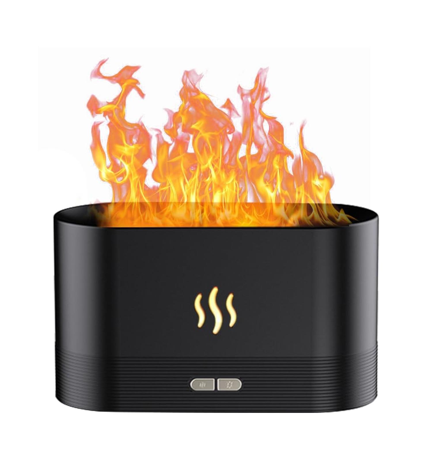 Dasiauto Aroma Diffuser with Flame Effect Light - Essential Oils & Humidifier for Home Office Yoga | Automatic Shutdown & Low Noise - Black - Buy Online on GoSupps.com