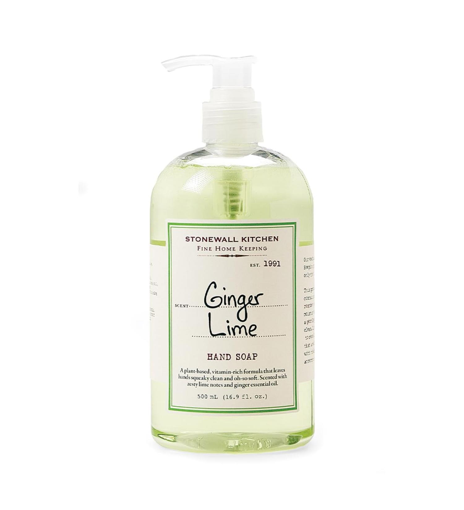 Stonewall Kitchen Ginger Lime Hand Soap 16.9 oz - Luxurious Scented Liquid Soap for Refreshing Cleanliness | International Shipping Available - Buy Online on GoSupps.com