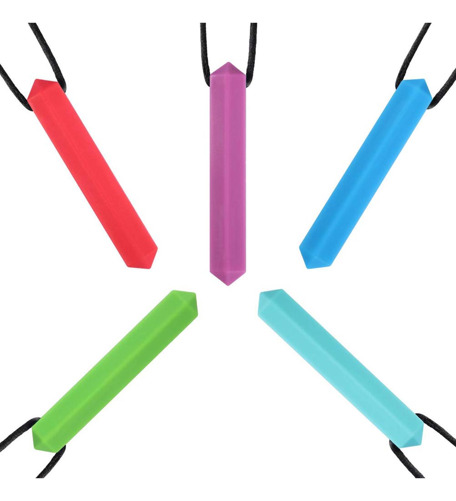 Caula Chain Set - Food-Safe Silicone for Oral Exercises | Red Purple Green Blue & Sky Blue | Ideal for Autism ADHD & SPD | Easy to Clean - Buy Online on GoSupps.com