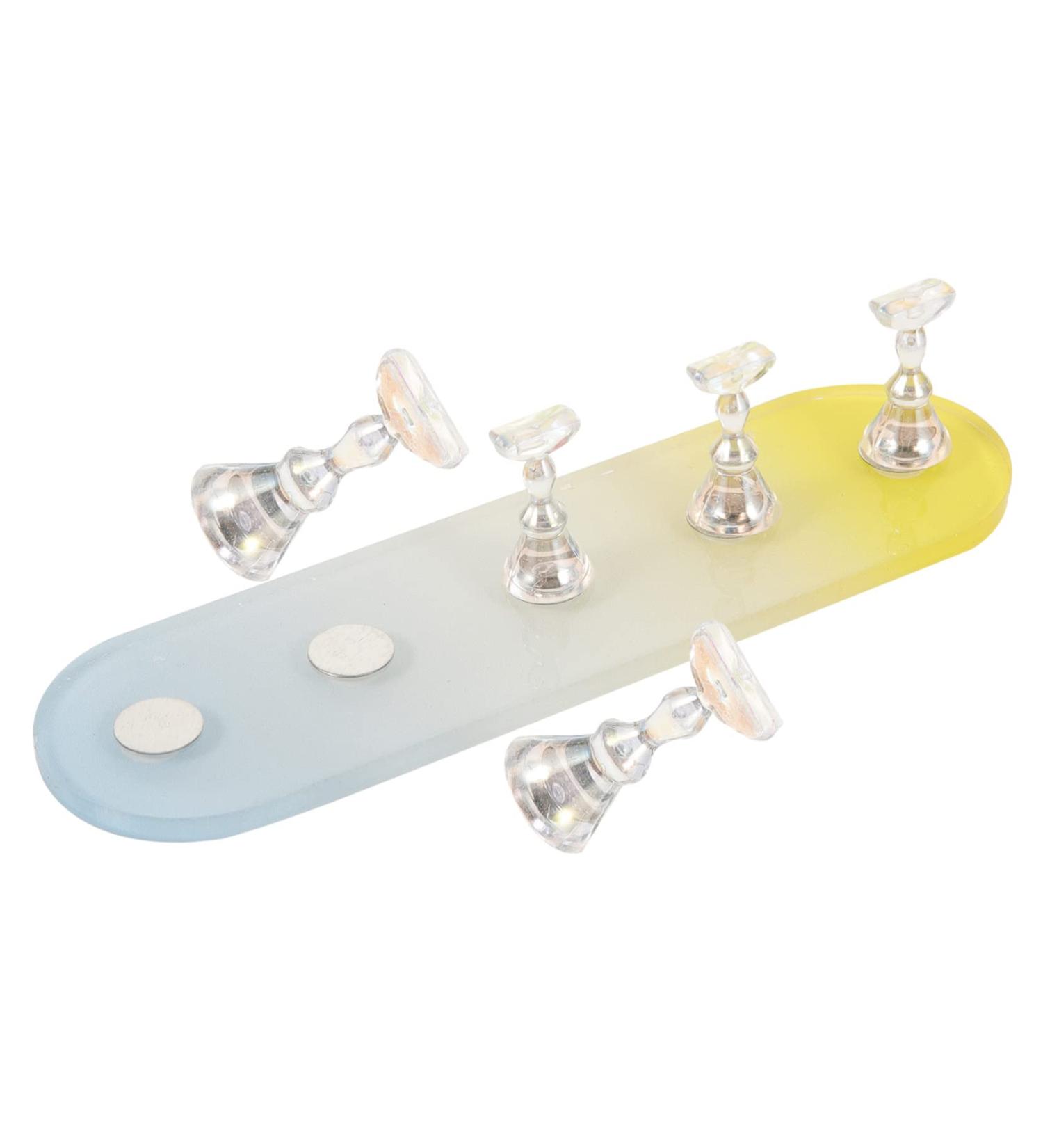 COOLHIYA 1 Set nail practice holder gradient rainbow nail stan training nail stands nail art organiser nail painting stand nail decor nail stands for nail art plastic Acrylic oval Yellow Blue 12.8x3.7cm - Buy Online on GoSupps.com