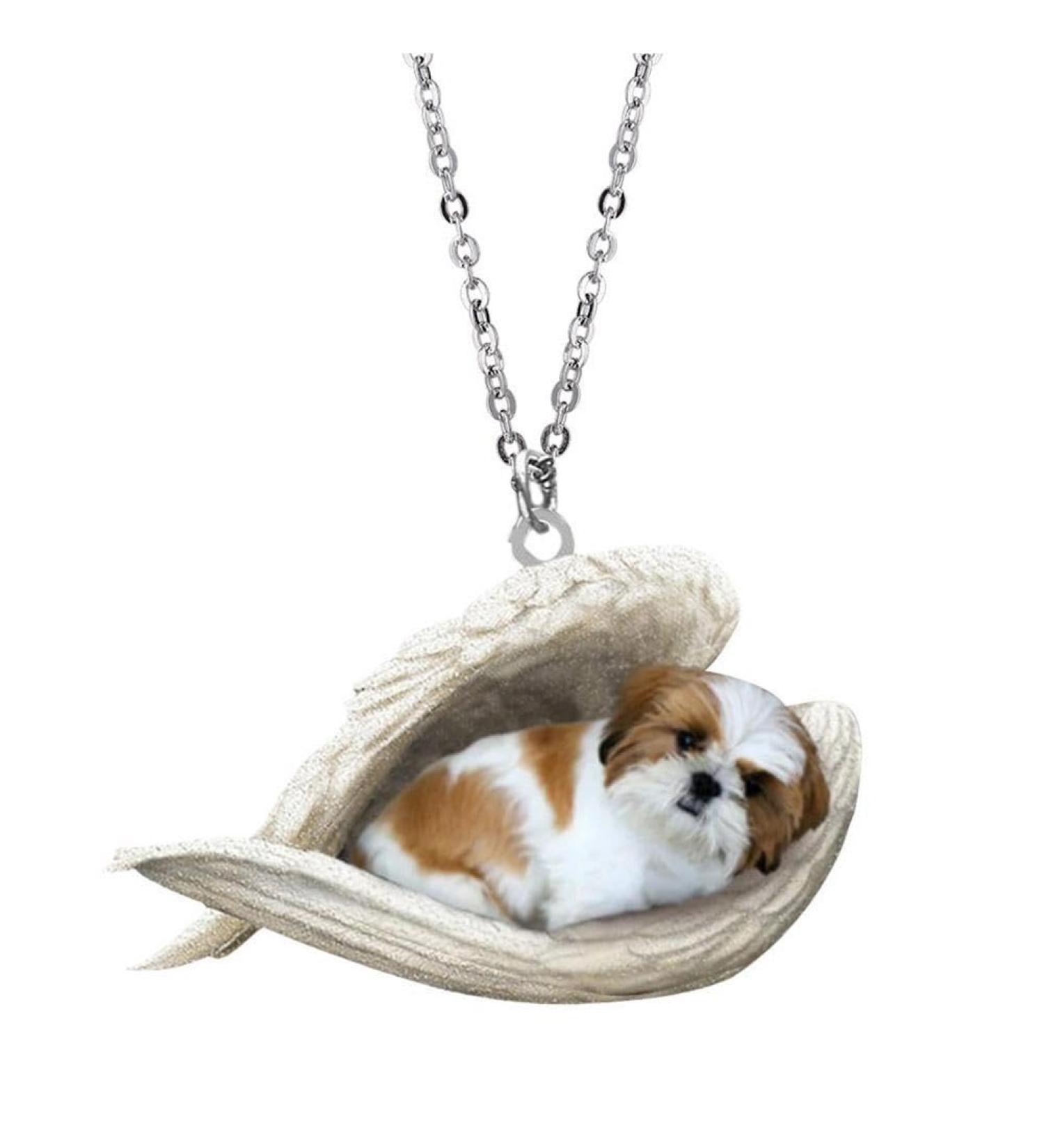 EirzngxQ Sleeping Dog Necklace - Cute Angel Pendant for Dog Lovers | Unique Pet Jewelry Gift - Buy Online on GoSupps.com
