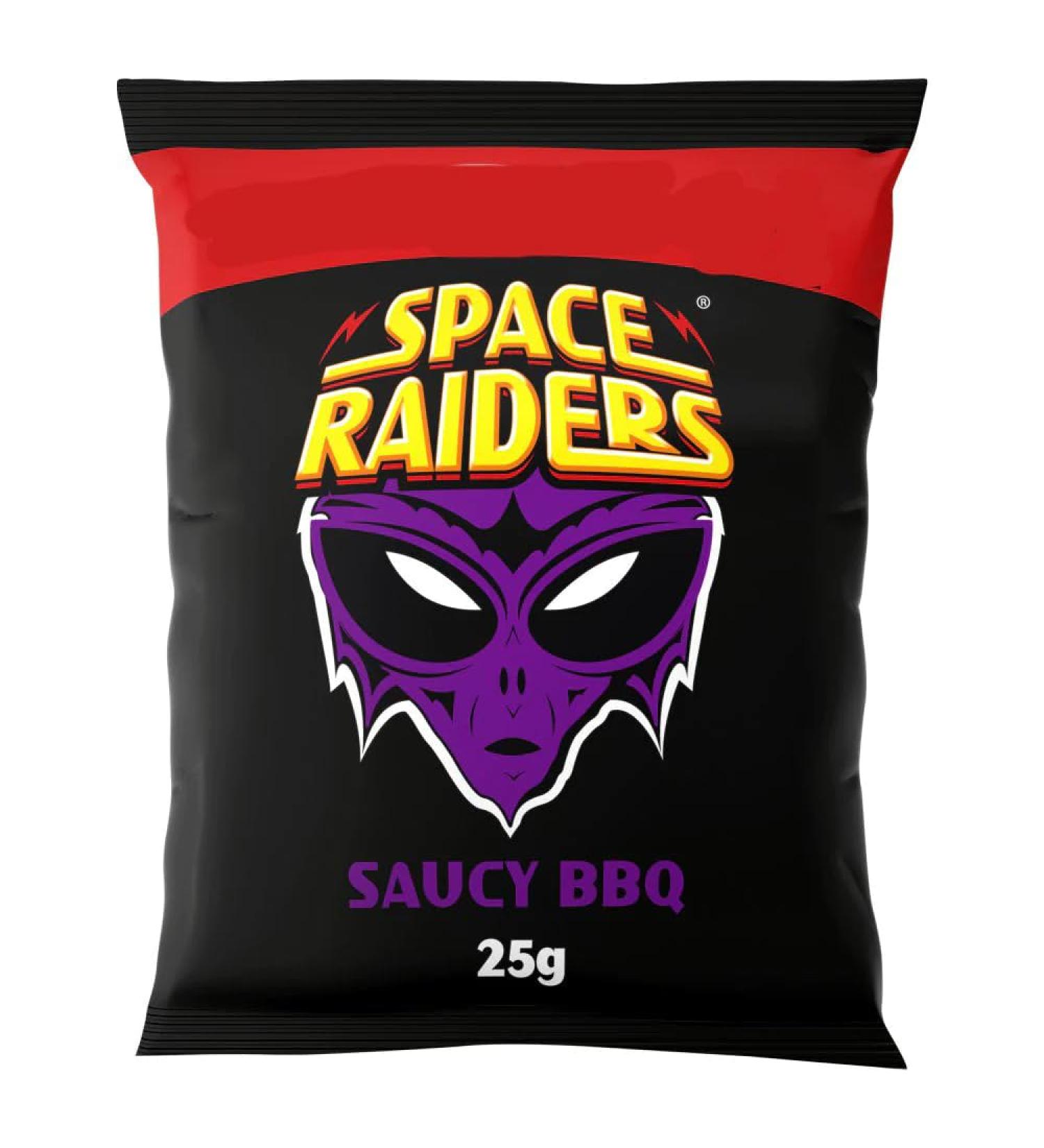 Space Raiders Saucy BBQ Crisps 25g-Food