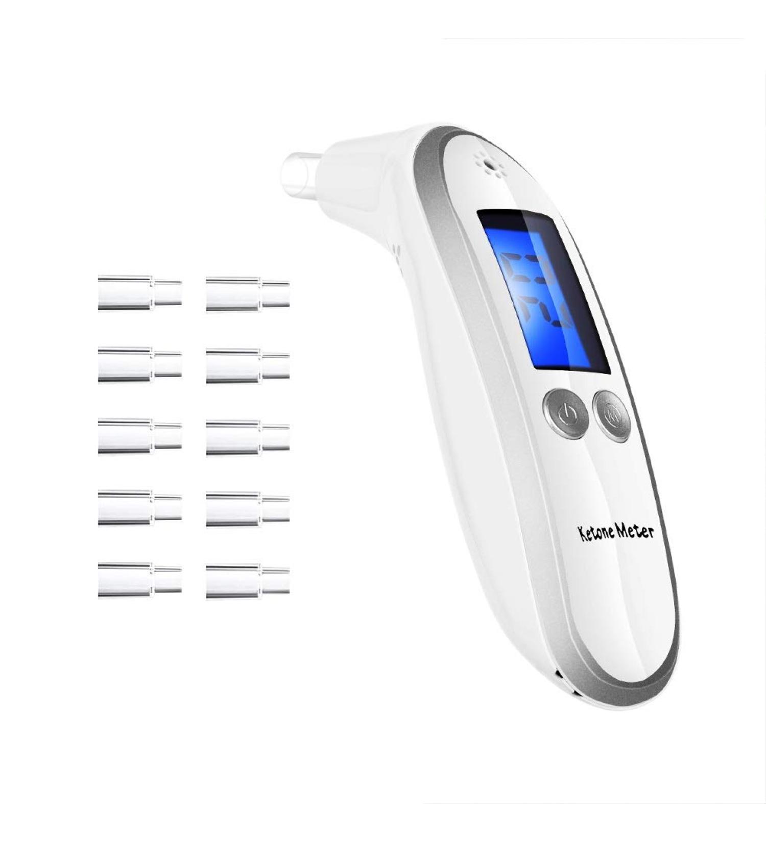 Ketone Breath Analyzer Professional Grade Accuracy Digital Ketone Breath Meter Tracing Ketosis Status with 10 Mouthpieces(White) - Buy Online on GoSupps.com