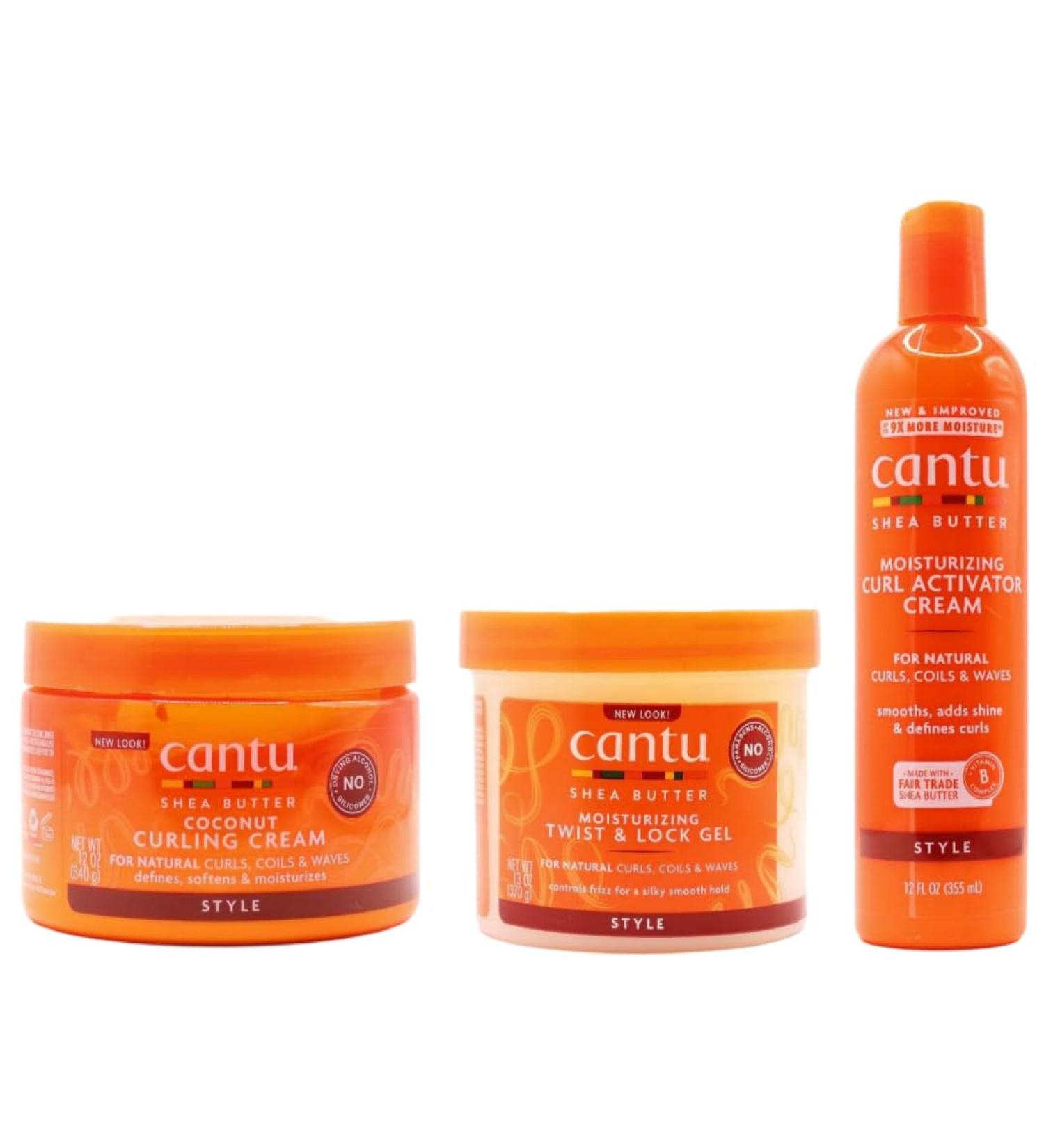 Cantu Shea Butter Moisturizing Twist & Lck Gel 13oz met Hydraterende Curl Activator Cream 12oz & Coconut Curling Cream 12oz - Buy Online on GoSupps.com