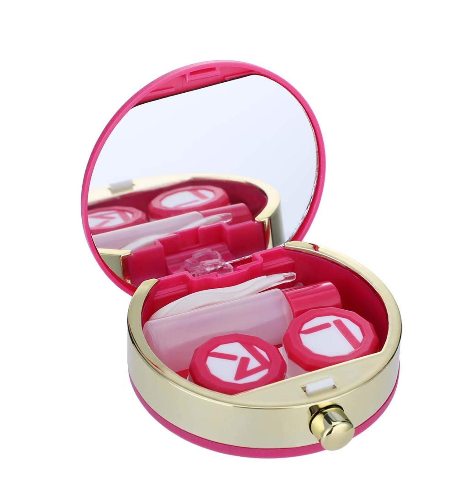 ANGGREK Portable Contact Lens Case with Mirror - Pink Soaking Storage Kit for Travel | Buy Internationally - Buy Online on GoSupps.com