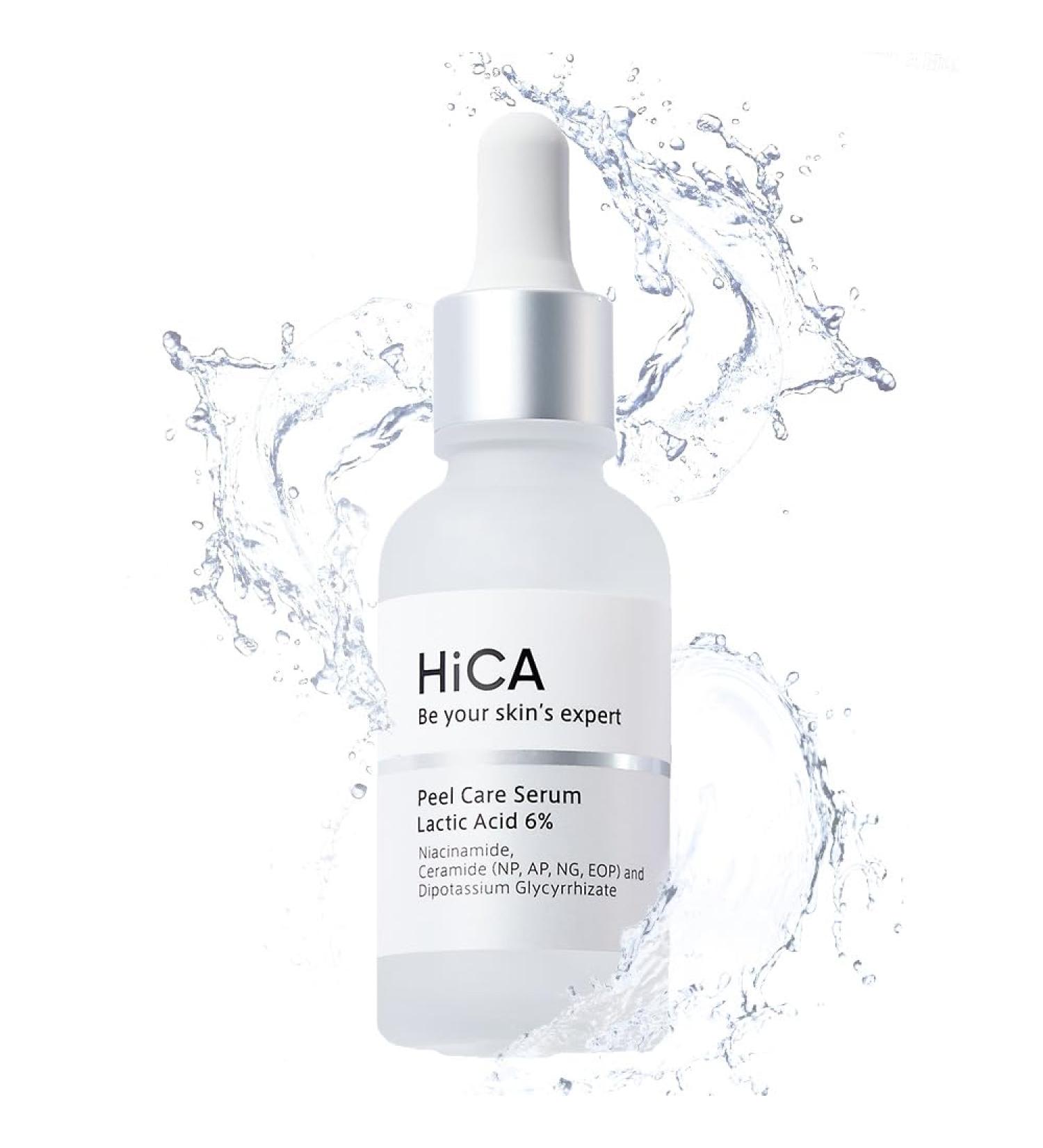 HiCA Peel Care Serum 6% Lactic Acid - Moisturizing AHA Facial Peeling Solution for Sensitive Skin | 28ml Keratin Care No Additives - International Shipping Available - Buy Online on GoSupps.com