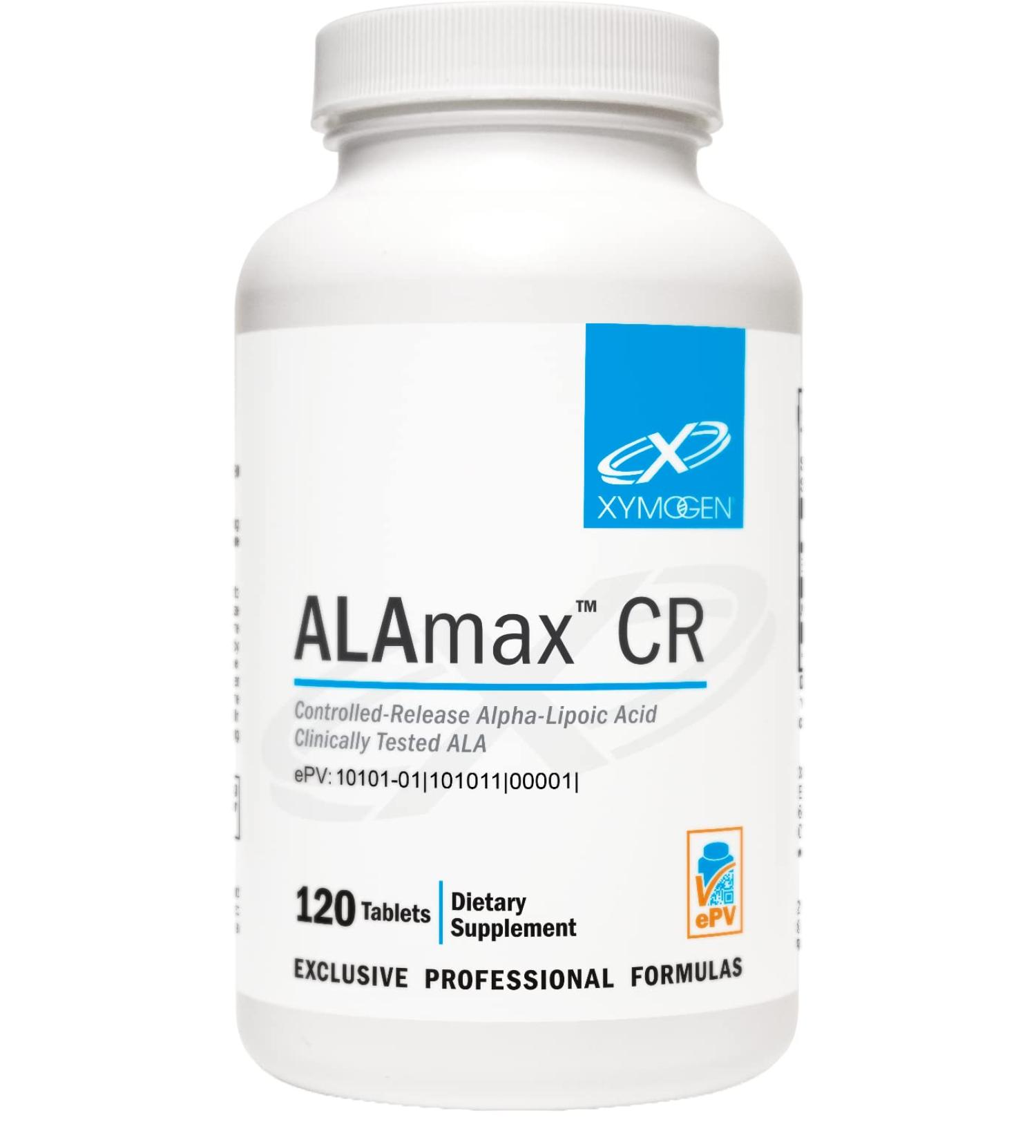 XYMOGEN ALAmax CR 600mg - Controlled-Release Alpha-Lipoic Acid Supplement with Biotin - 120 Tablets for Glutathione & Liver Support - Buy Online on GoSupps.com