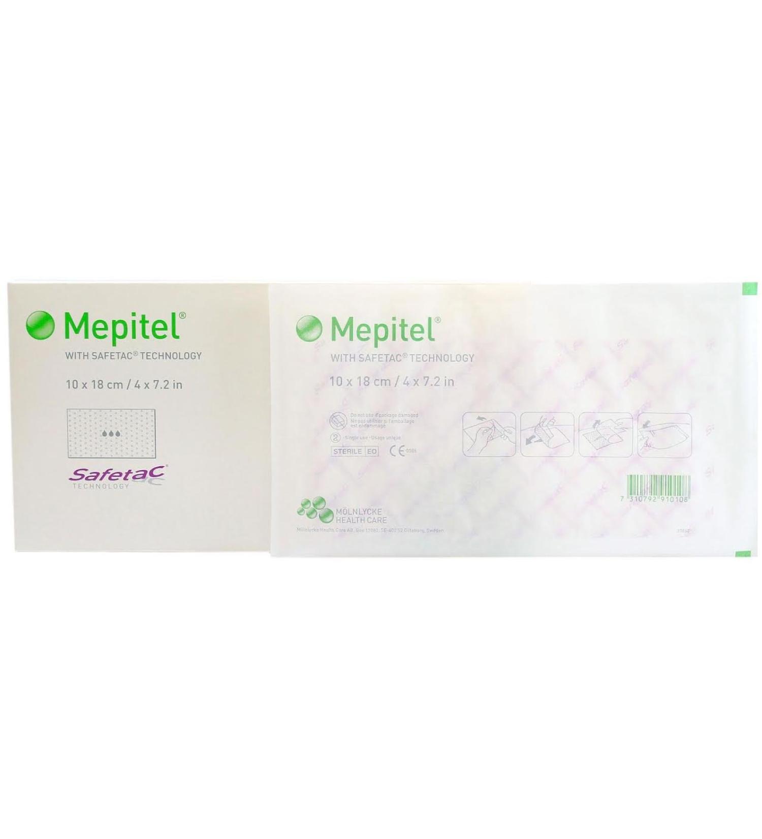 Mepitel Non Adherent Silicone Scar Wound Dressing 4" x 7.2" - Box of 10 Dressings