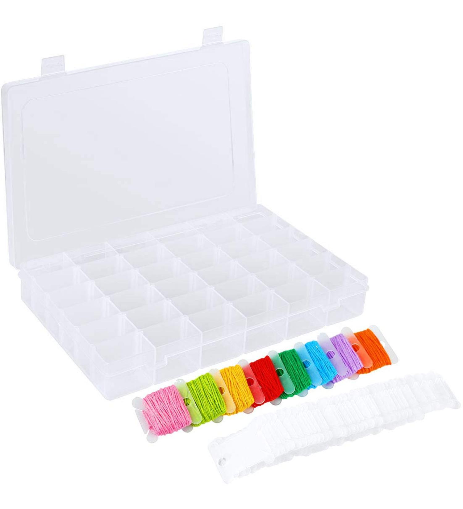 Onwon 100pcs Embroidery Thread Cards and 36 Grids Storage Box - Thread Organizer for Earrings & Jewelry Making - Buy Online on GoSupps.com