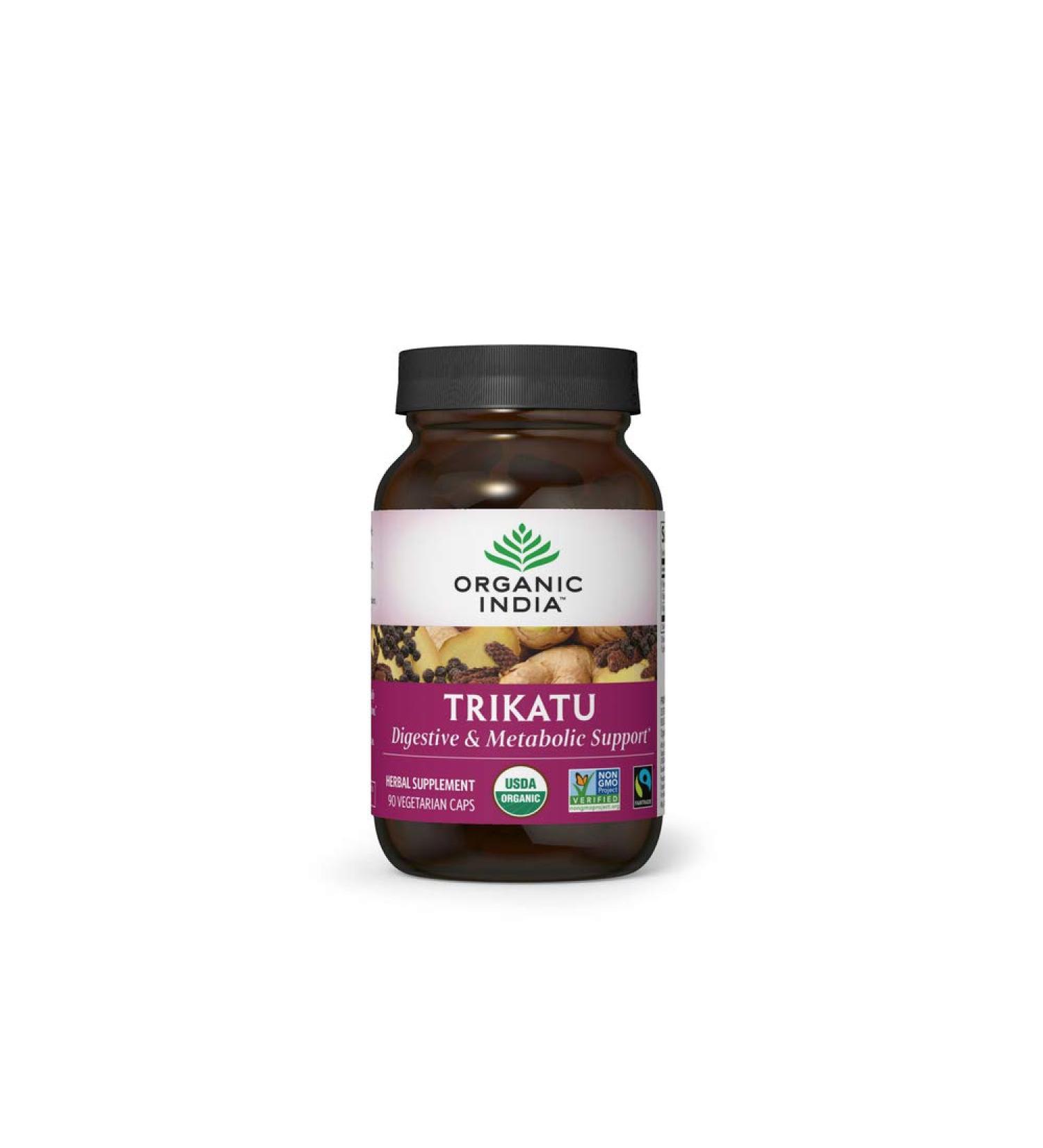 Organic India Trikatu - 90 Vegetarian Capsules for Digestive Health - Buy Online on GoSupps.com