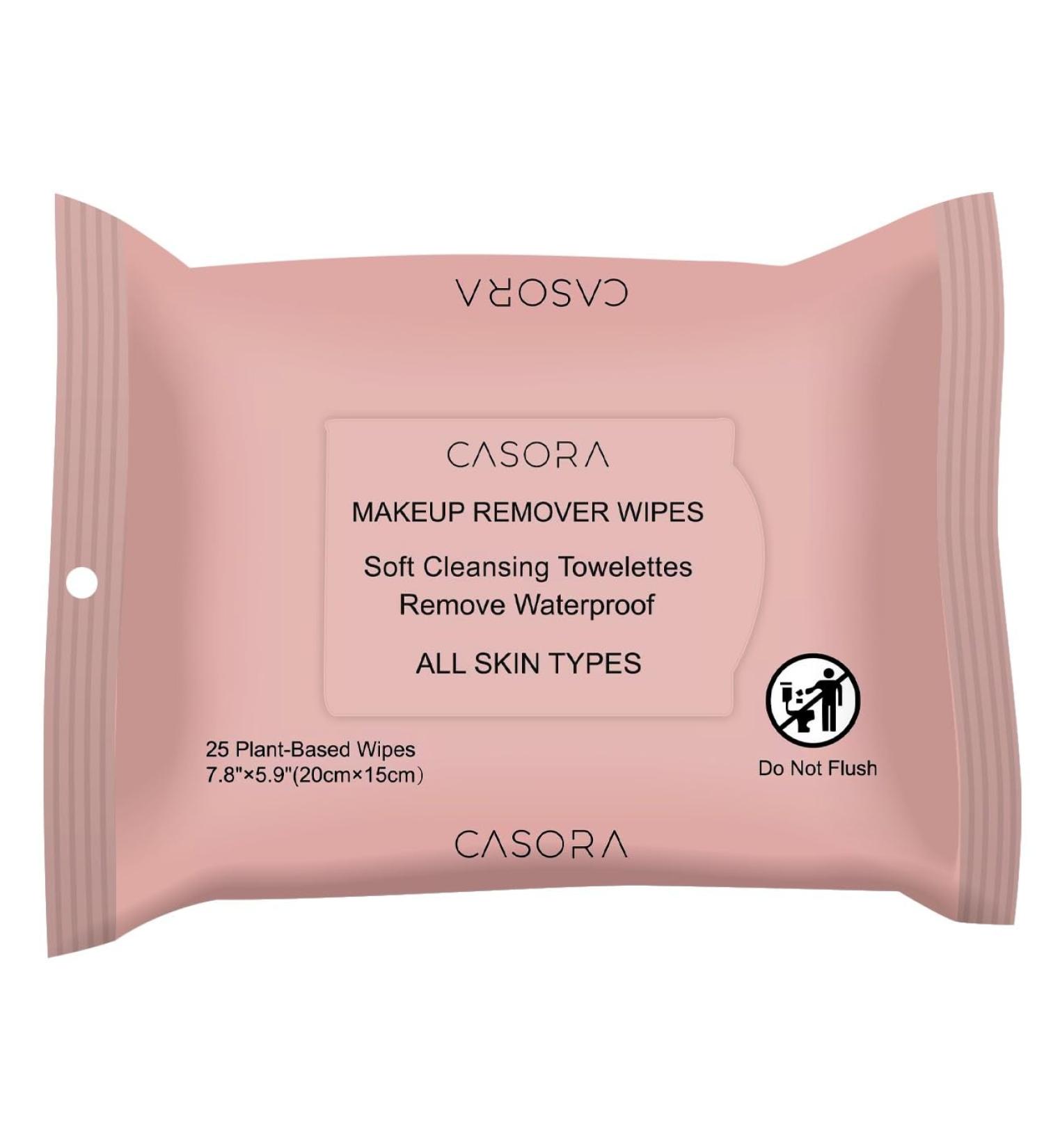 Casora Makeup Remover Face Wipes - 25 ct | Gentle Cleansing Perfect for All Skin Types | Shop Internationally - Buy Online on GoSupps.com