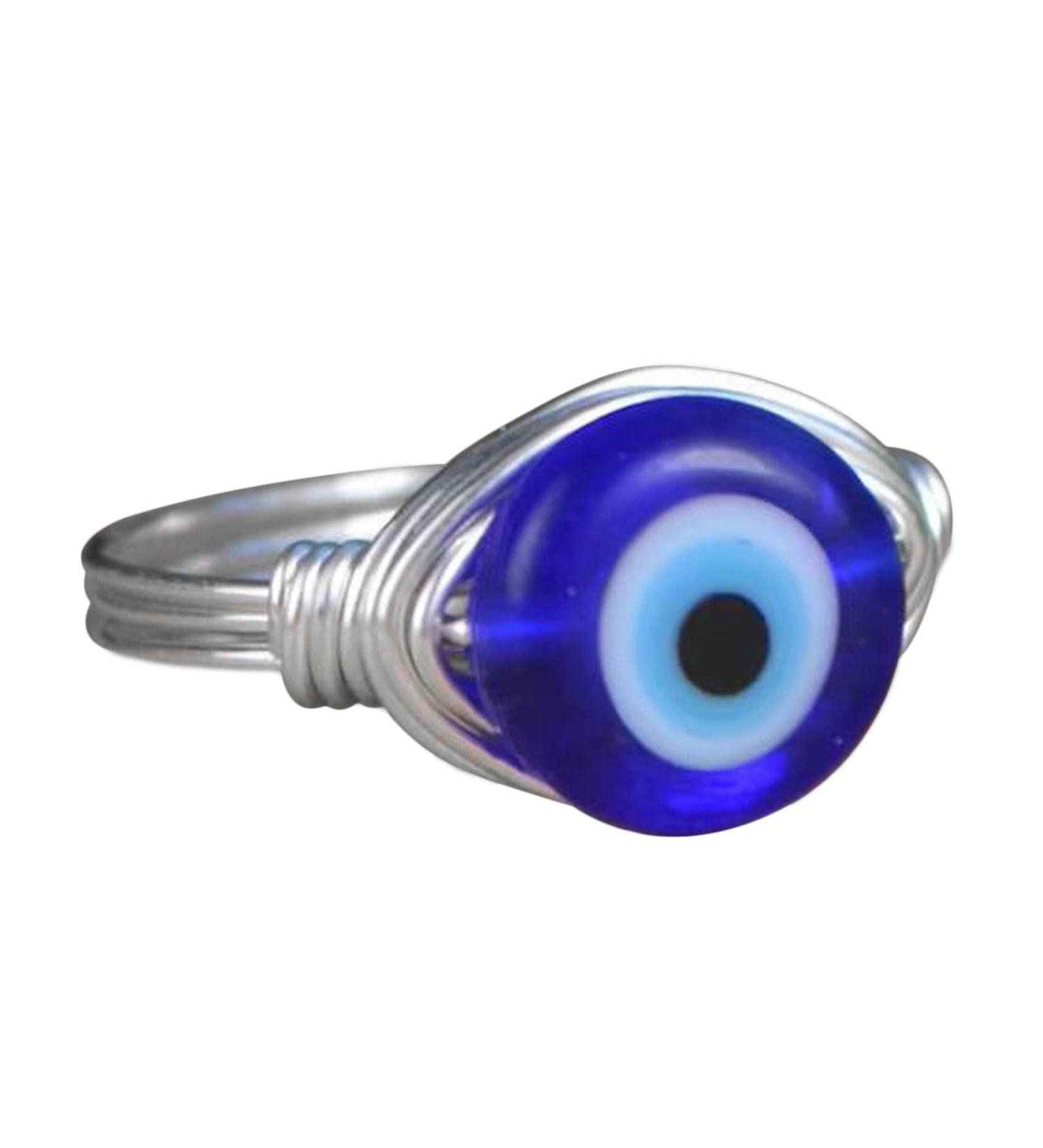 Eyeball s for Men - Copper for Women Silver Gold Plated Wire Wrapped Turkish Blue Eye Glass Bead for Female Male Protection Lucky Jewelry Girlfriend Fovolat Silver No. 5 - Buy Online on GoSupps.com