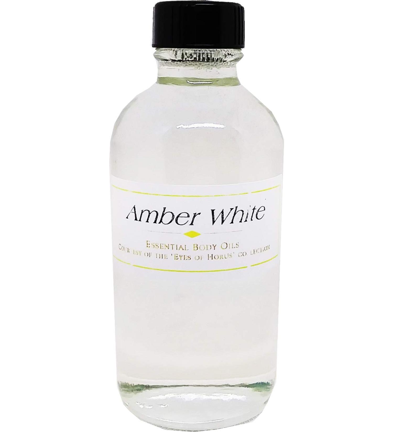 Amber: White Scented Body Oil Fragrance Regular Cap - Clear - 4 oz. - ID#3820 4 Fl Oz (Pack of 1)